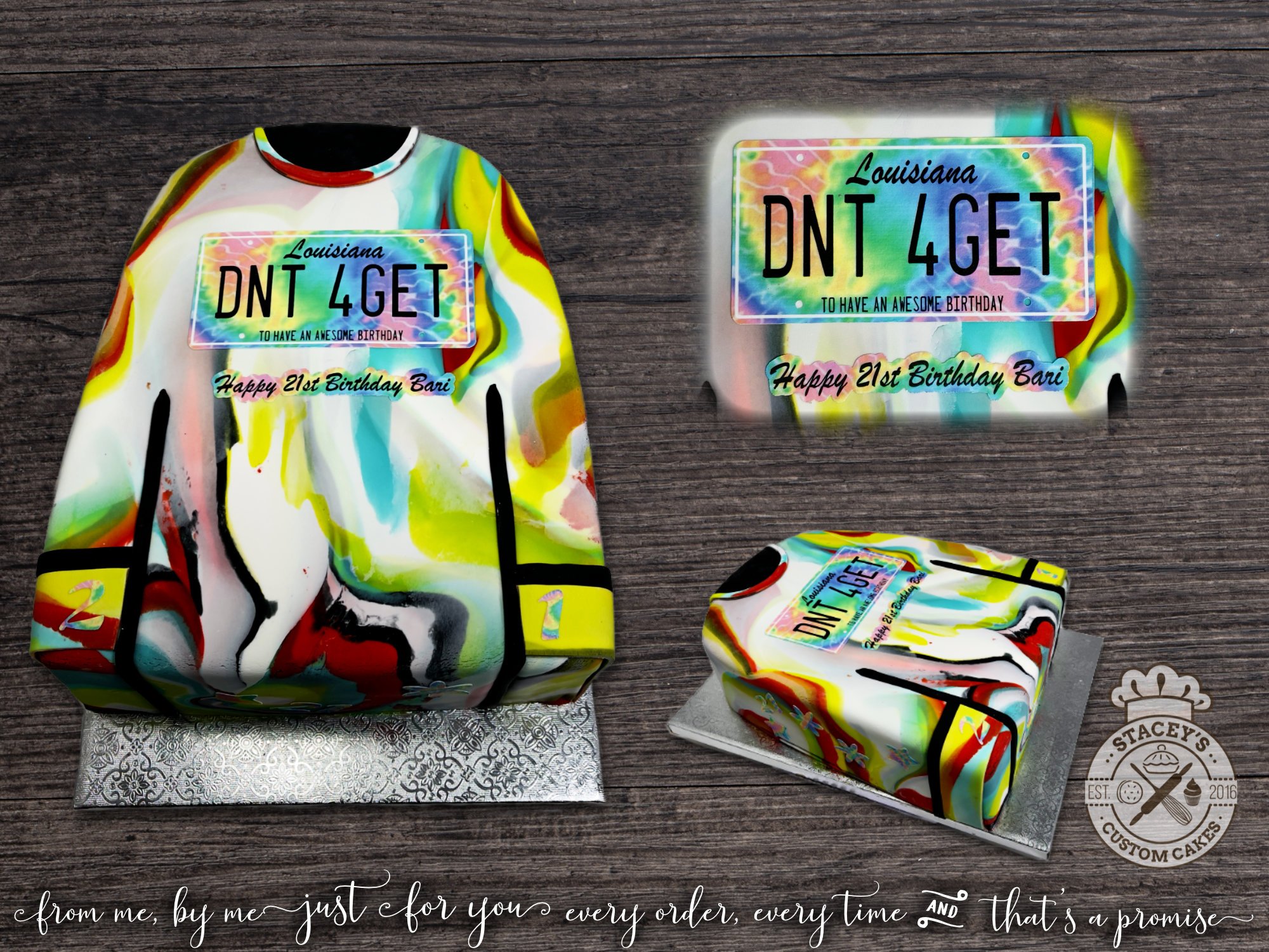  Birthday cake modeled to look like the recipient’s favorite sweatshirt from their favorite local apparel brand 