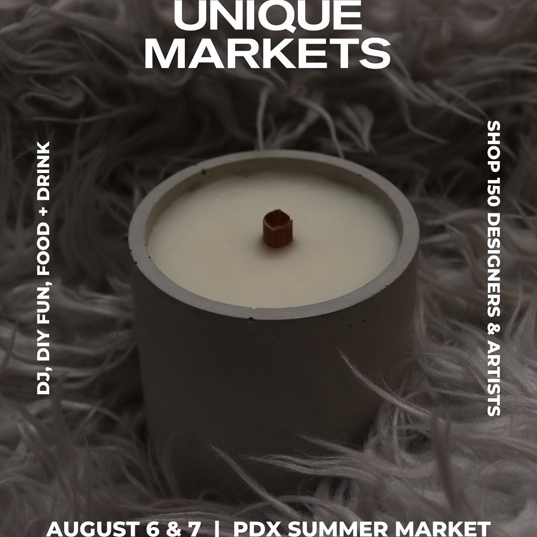 see you next weekend, PDX! PUMPED for @uniquemarkets_portland summer market at Veteran&rsquo;s Memorial Coliseum. So many cement candles ready for you! 🕯
.
.
.
#uniquemarkets #uniquemarketsportland #cementcandle #candlesofinstagram #candlemaking #so