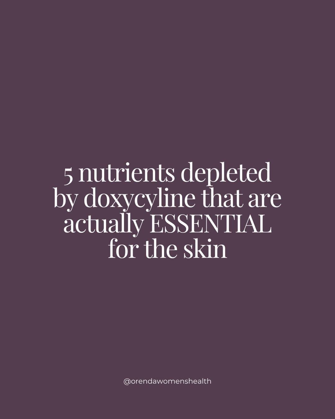 Are you or your client taking Doxycycline? Here's what nutrients you could be missing out on... 

- Calcium
- Magnesium
- Iron
- Zinc
- Vitamin B12

___