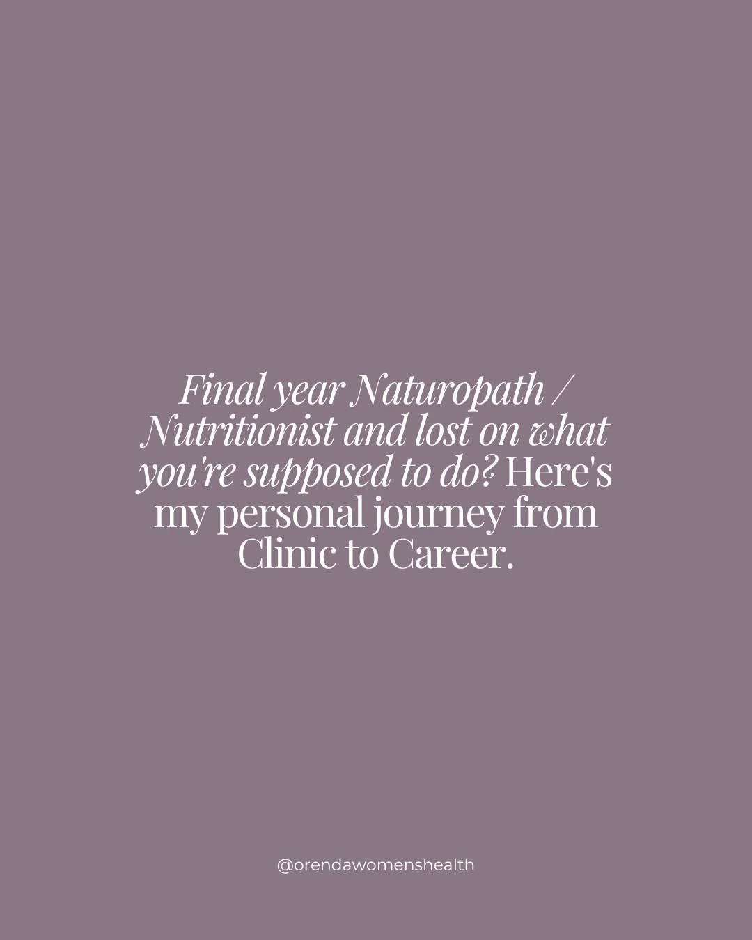 Final year Naturopath/Nutritionist and feeling a bit lost on what you&rsquo;re actually supposed to do after uni? 🙃

Here&rsquo;s the truth: you don&rsquo;t graduate with a waitlist of clients or a fully booked clinic. My own journey looked a little