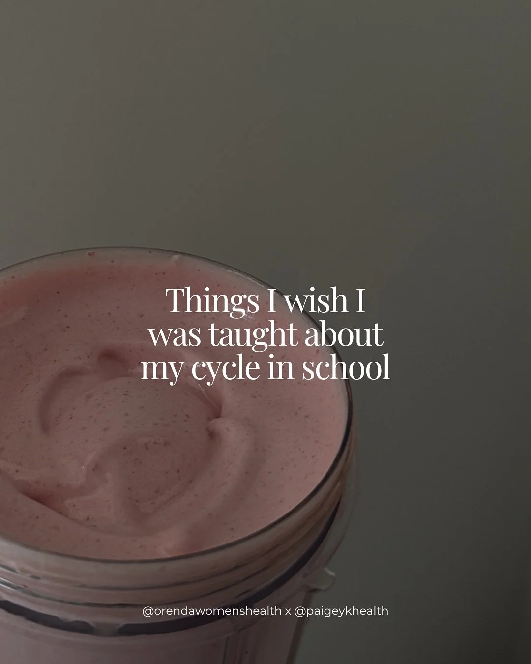 Things ALL women should&rsquo;ve learned about their cycle in school&hellip; but didn&rsquo;t.

Your cycle isn&rsquo;t just about reproduction - it&rsquo;s a vital sign of your health. Irregular or missing periods, mood shifts, cravings, or fatigue a