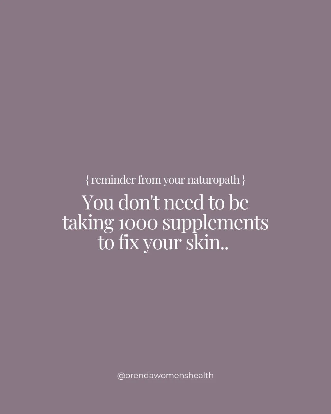 Although we love making customised formulas, a supplement can&rsquo;t fix everything

When we&rsquo;re reviewing our clients treatment plans in their return consultations - we are always looking at how we can refine things to keep it simple yet still