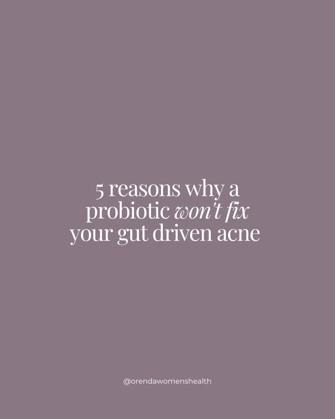Told to take a probiotic for your acne?
When we talk about gut driven acne, there’s so much more to it than a microbiome imbalance.
Your gut is essential for:
🥑 Optimising nutrient absorption for your skin to repair
🥑 Reducing the likeliho