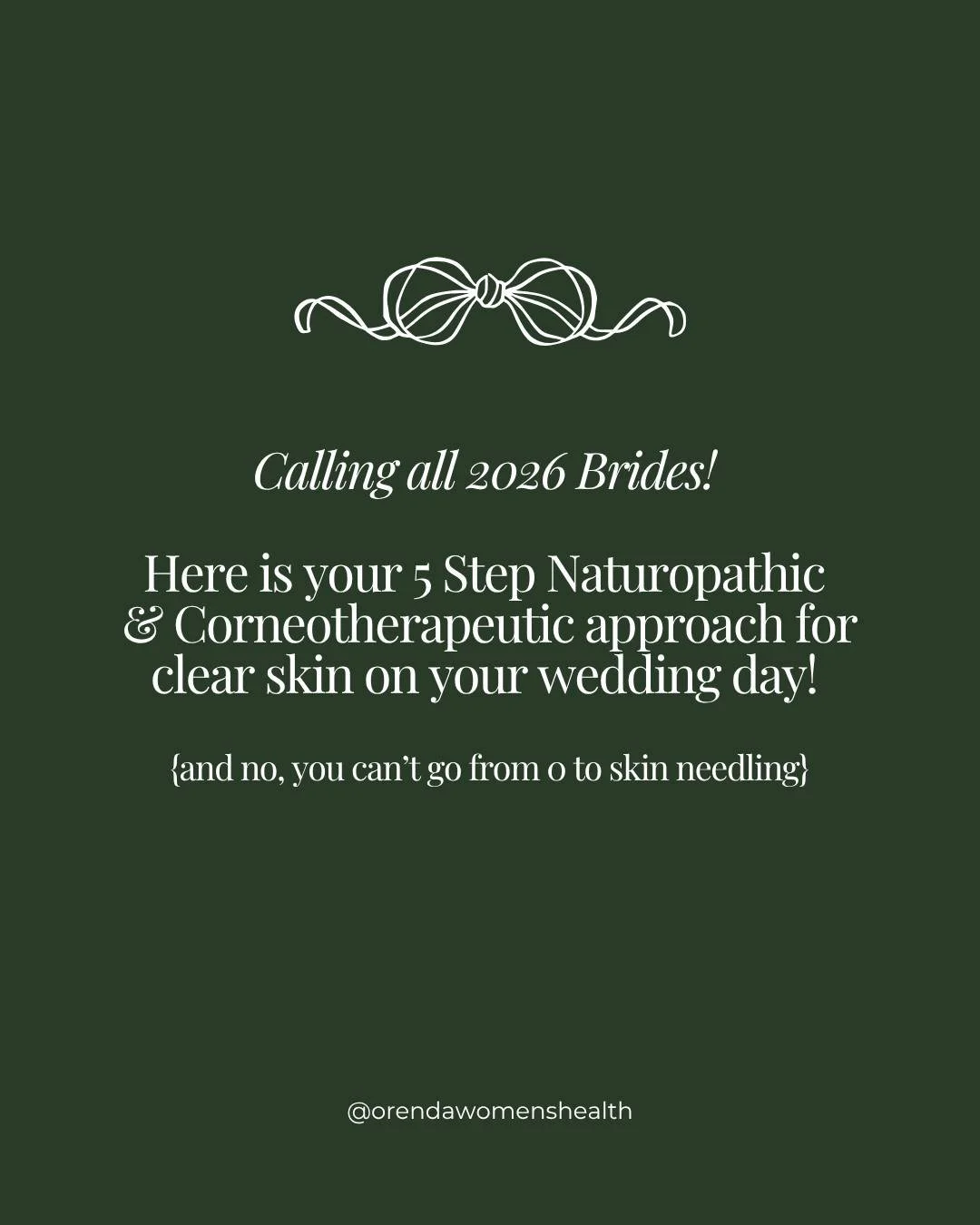 ✨ 2026 Brides, this one’s for you ✨
You can’t go from zero skincare to skin needling 4 weeks before your wedding and expect miracle results (sorry, but it’s true 🙃).
If clear, glowing skin is on your bridal mood board, you need t