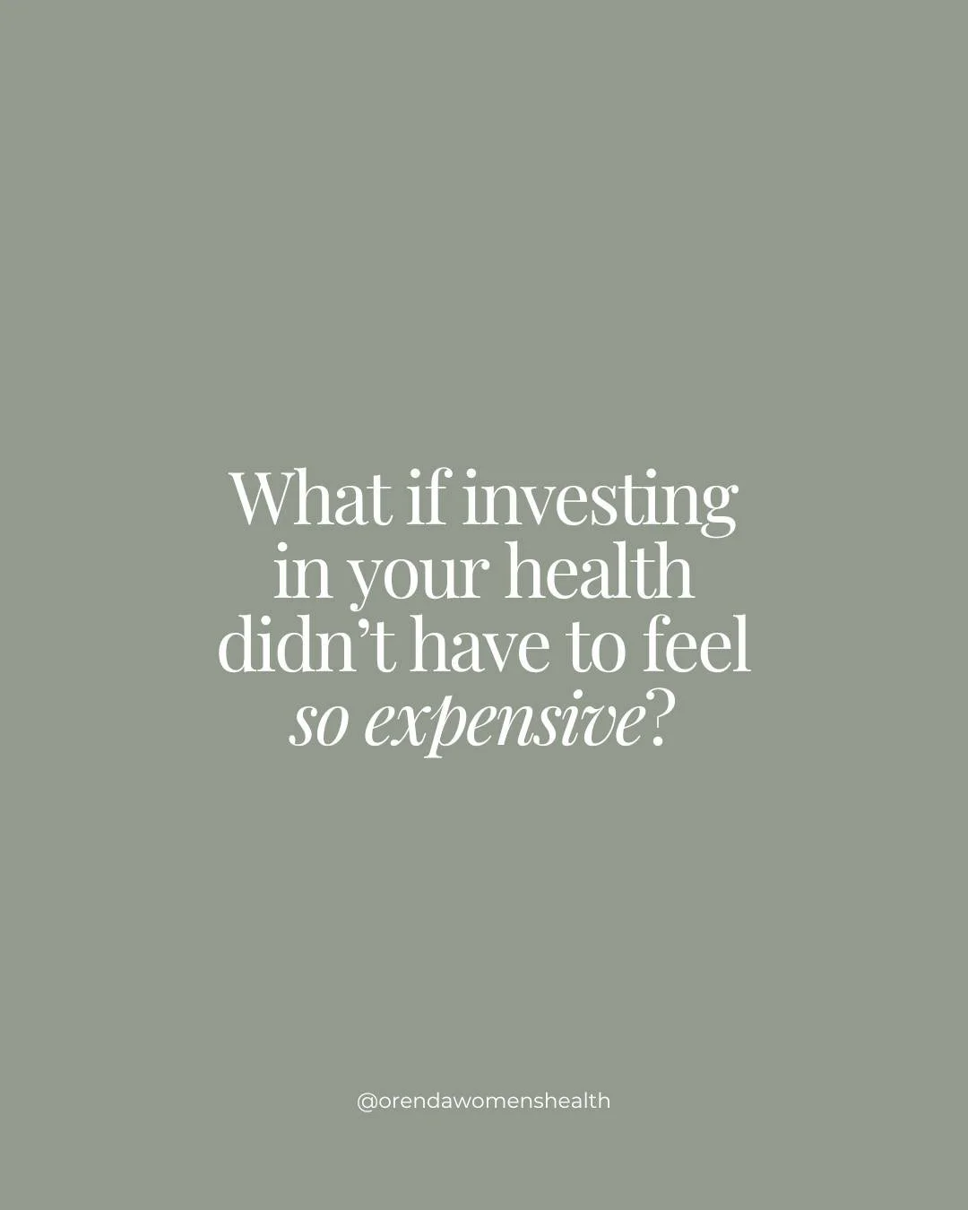 We know staying consistent with your health isn&rsquo;t about motivation - it&rsquo;s about making it possible.

Consults, supplements, and skincare can all add up fast. And sometimes that means you have to put your health goals on hold.

That&rsquo;