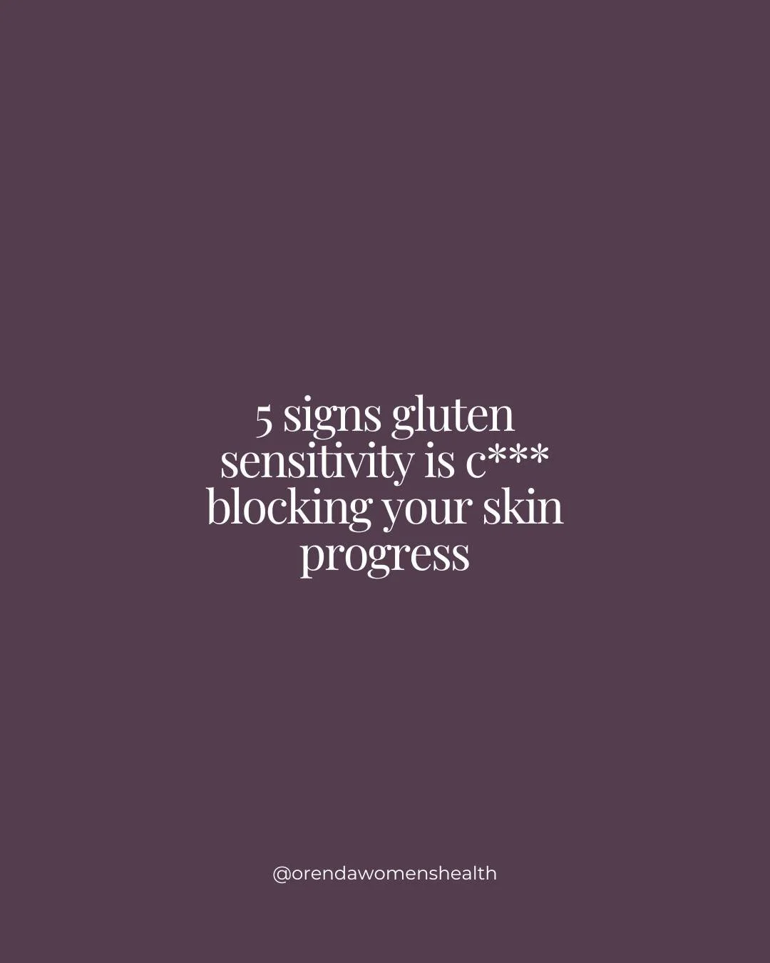 Is gluten stopping your clients skin progress? 

Gluten sensitivity can often present in so many little ways throughout the body, the only way to see if it's driving inflammation in your body is to go through the process of elimination, assess your s