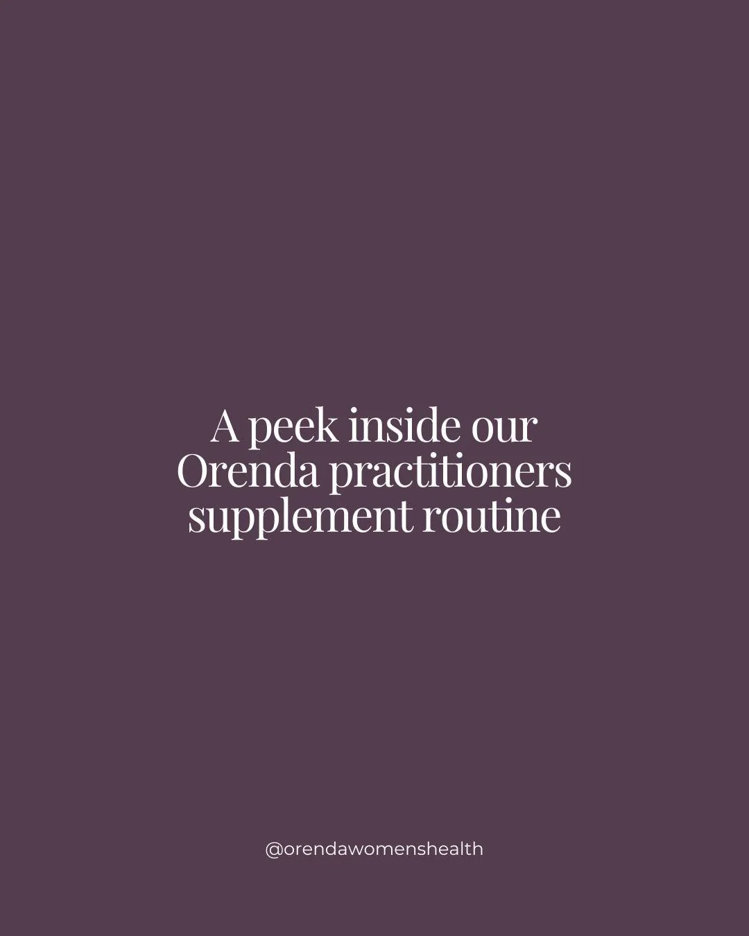 Ever wondered what our skin, gut &amp; hormone specialists are actually taking themselves?

Here&rsquo;s a little peek inside the Orenda practitioners&rsquo; supplement routine - the products we rely on to keep our digestion smooth, hormones balanced