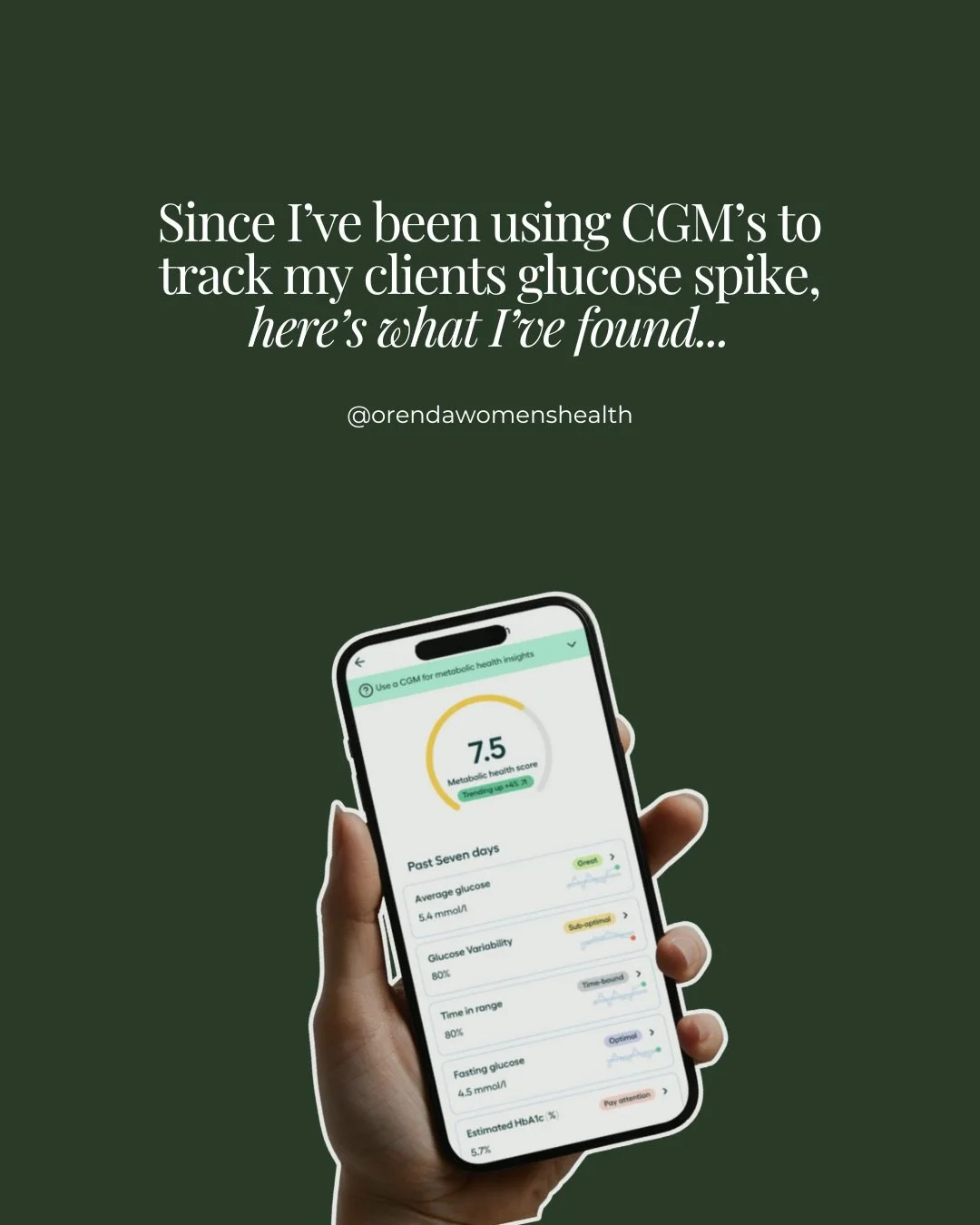 Below to learn how we do it!&nbsp;

We love using the @vively_health glucose monitor to educate our clients on the changes they need to make with their diet to get on top of their glucose response and hormone health&nbsp;

It takes the guess work out