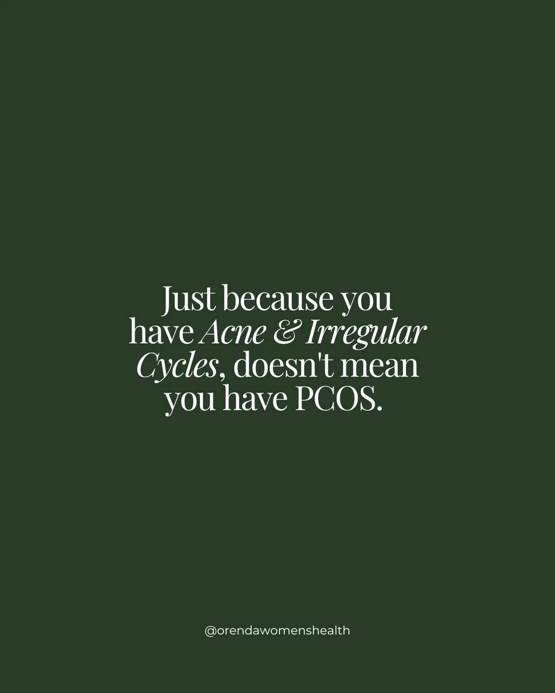 We&rsquo;ve lost count of the amount of clients we&rsquo;ve had to tell lately that they don&rsquo;t meet the diagnostic criteria for PCOS

SO many clients often come to us saying &ldquo;I think I have PCOS because I have acne on my jawline&rdquo;

Y