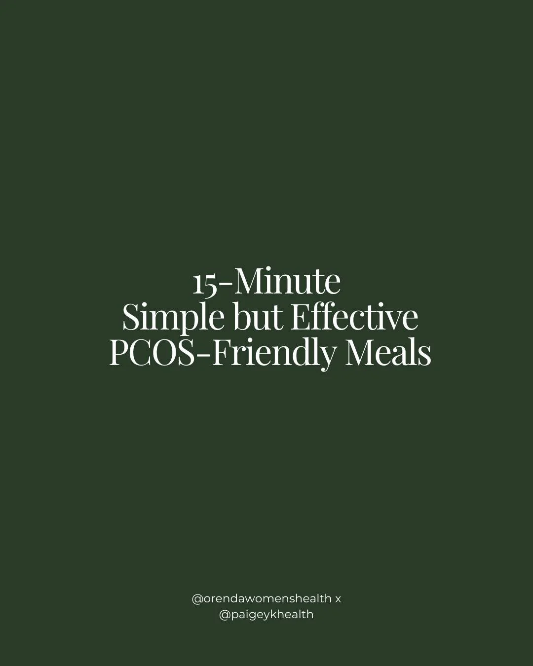 PCOS nutrition doesn&rsquo;t need to be complicated &mdash; it needs to be repeatable.

These meals work because they:
&bull; Prioritise protein
&bull; Balance carbs instead of fearing them
&bull; Support blood sugar, hormones &amp; energy
&bull; Fit