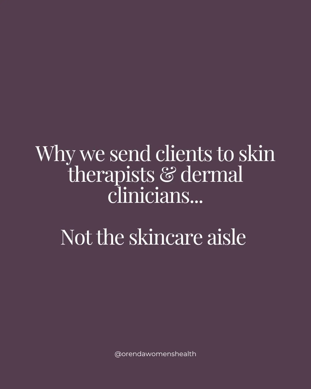 The biggest mistake we see if clients aren't getting results?

It's usually that they're managing their own skin care (or going rogue from their skin therapist/dermal clinicians prescription)

You'd see a psychologist if you had anxiety
You'd see a p