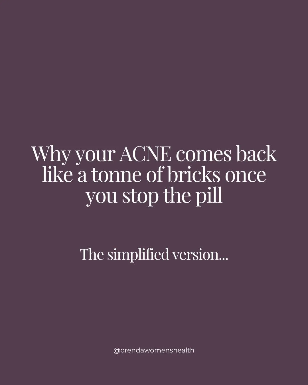 This is your game plan for next time you want to come off the pill.. 

First, you need to do things differently. Don't come off without doing a bit of prep and hoping this time it will be different. 

1. Work with a Skin Specialising Naturopath on bl
