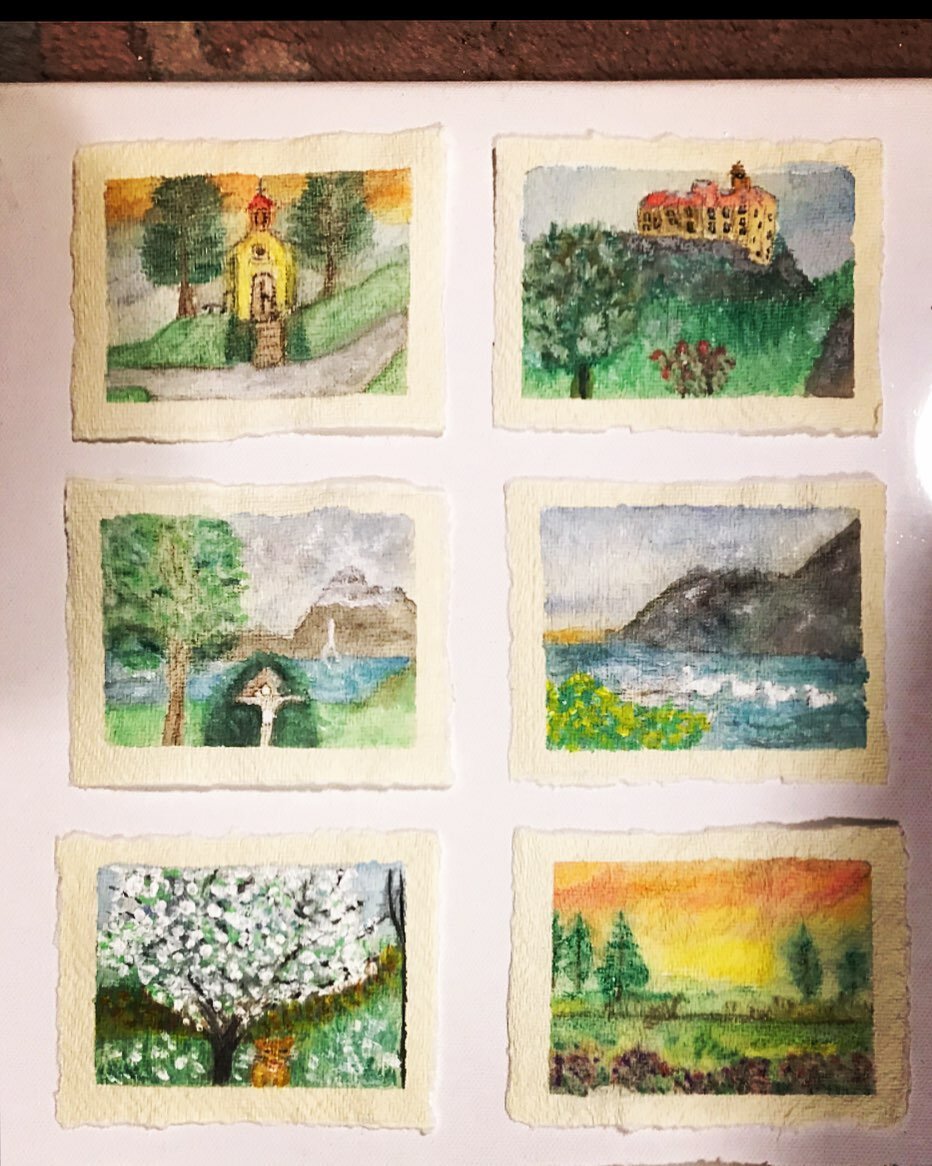 These are a few watercolor sketches I painted on handmade paper (B&uuml;ttenpapier). These small quick paintings are like snapshots of beautiful moments of my life✨
.
#watercolorpainting#watercolorart#watercolours#watercolour#aquarell#aquarelles#aqua
