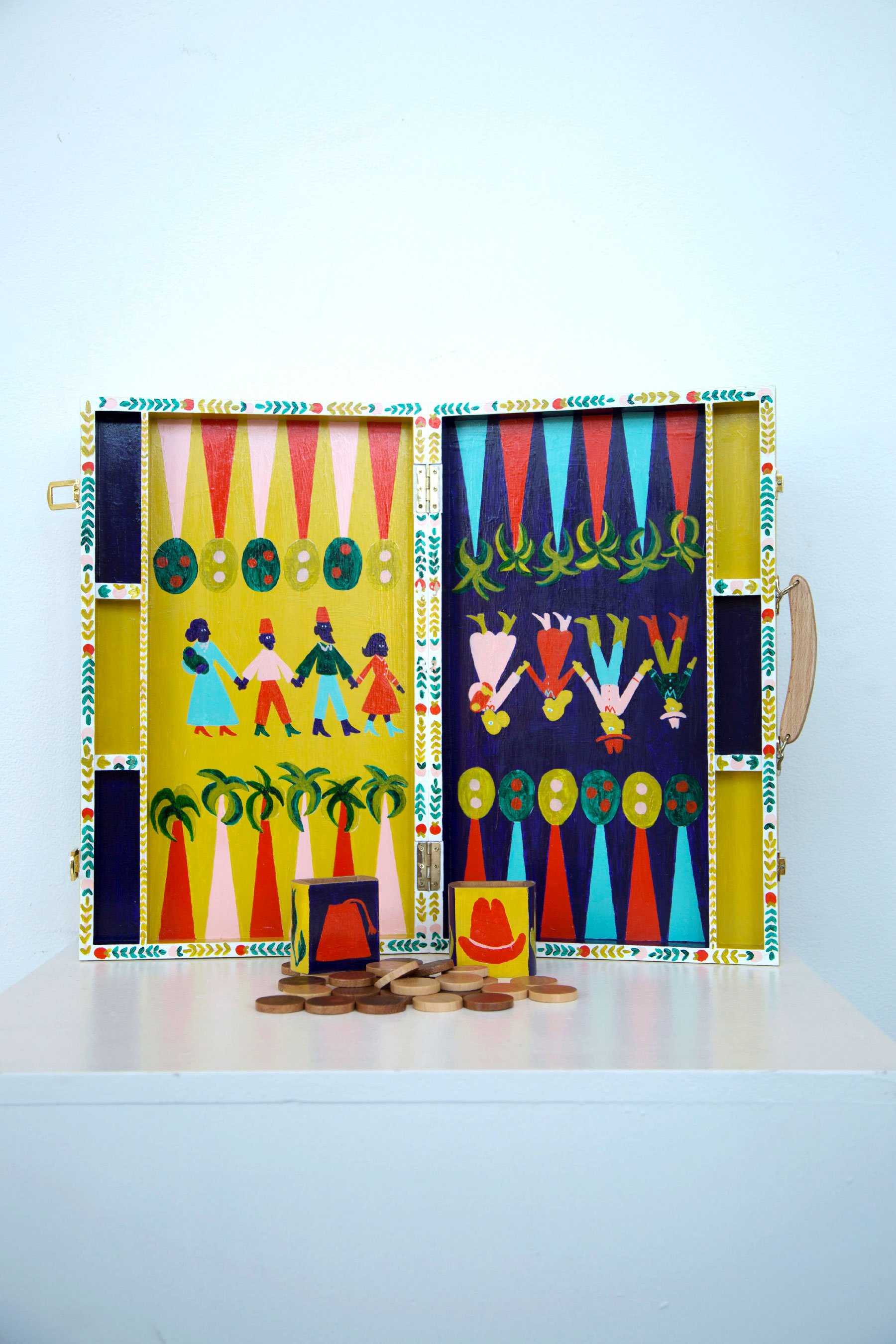 Backgammon Board |
Acrylic on beech |
18 x 22.4 x 1.18 in |
2019