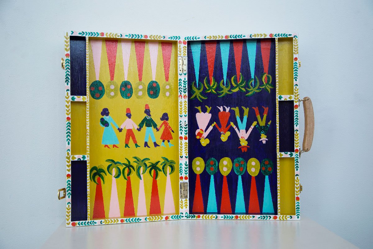 Backgammon Board |
Acrylic on beech |
18 x 22.4 x 1.18 in |
2019
