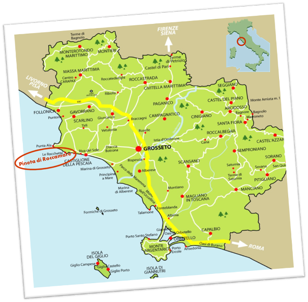 Map of Maremma, Tuscany