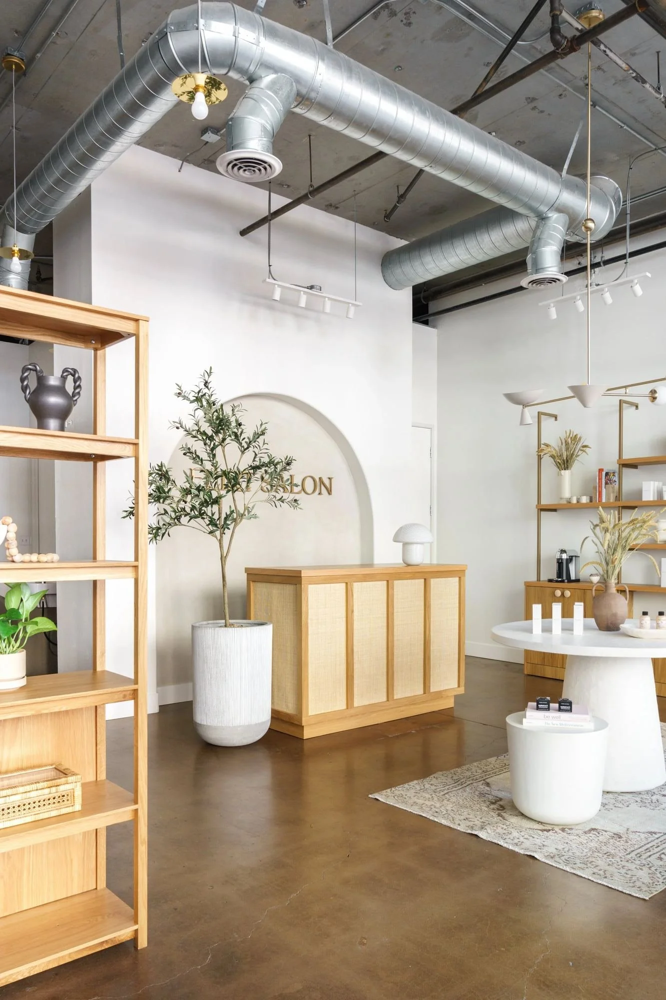 Interior of Flirt Salon, a boutique hair salon in Downtown San Diego
