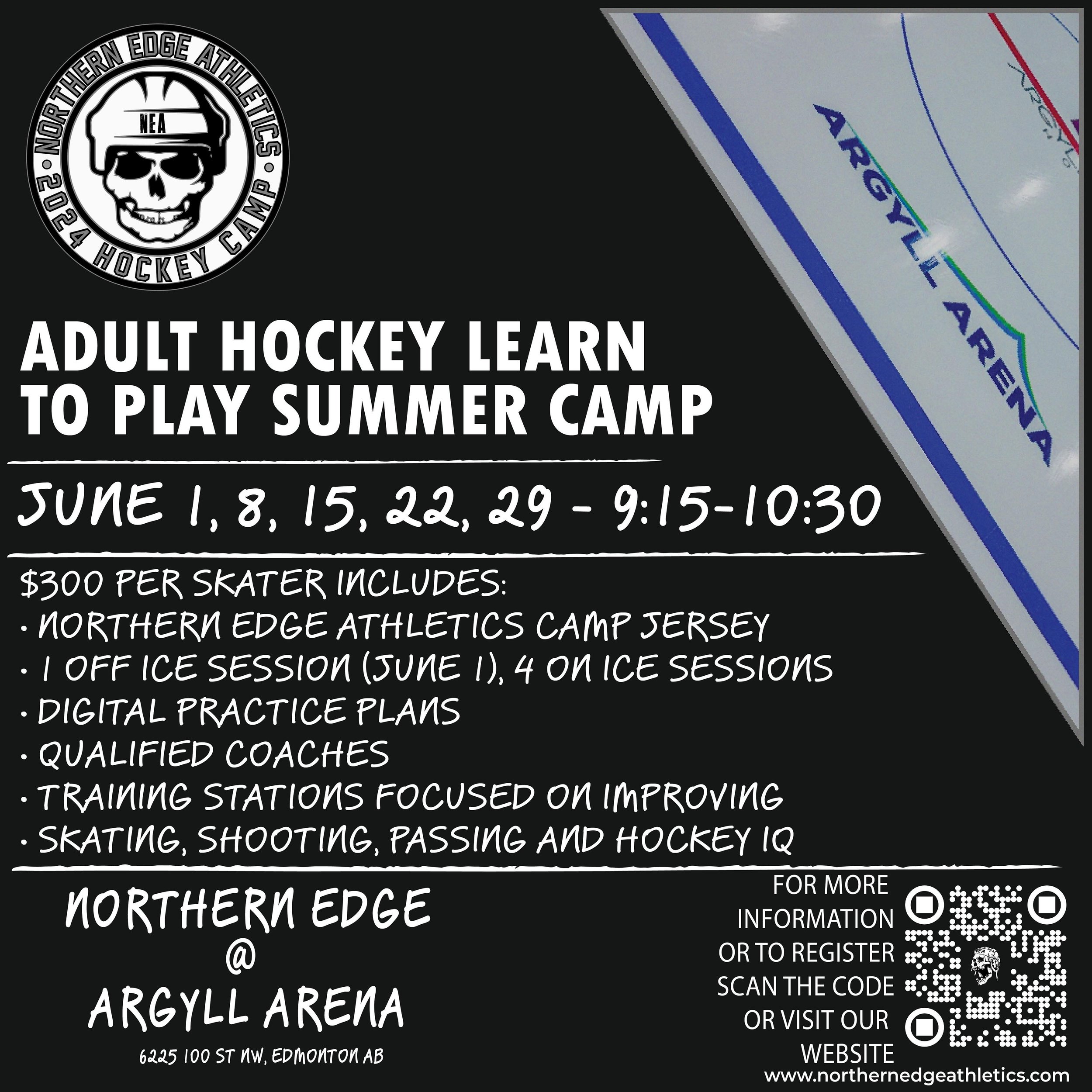 Hey.  Are you an adult that has never played hockey and always wanted to try? Do your kids love to play and you want to be able to play with them?  We are hosting an adult learn to play camp this spring.  It will be a fun environment where you can le