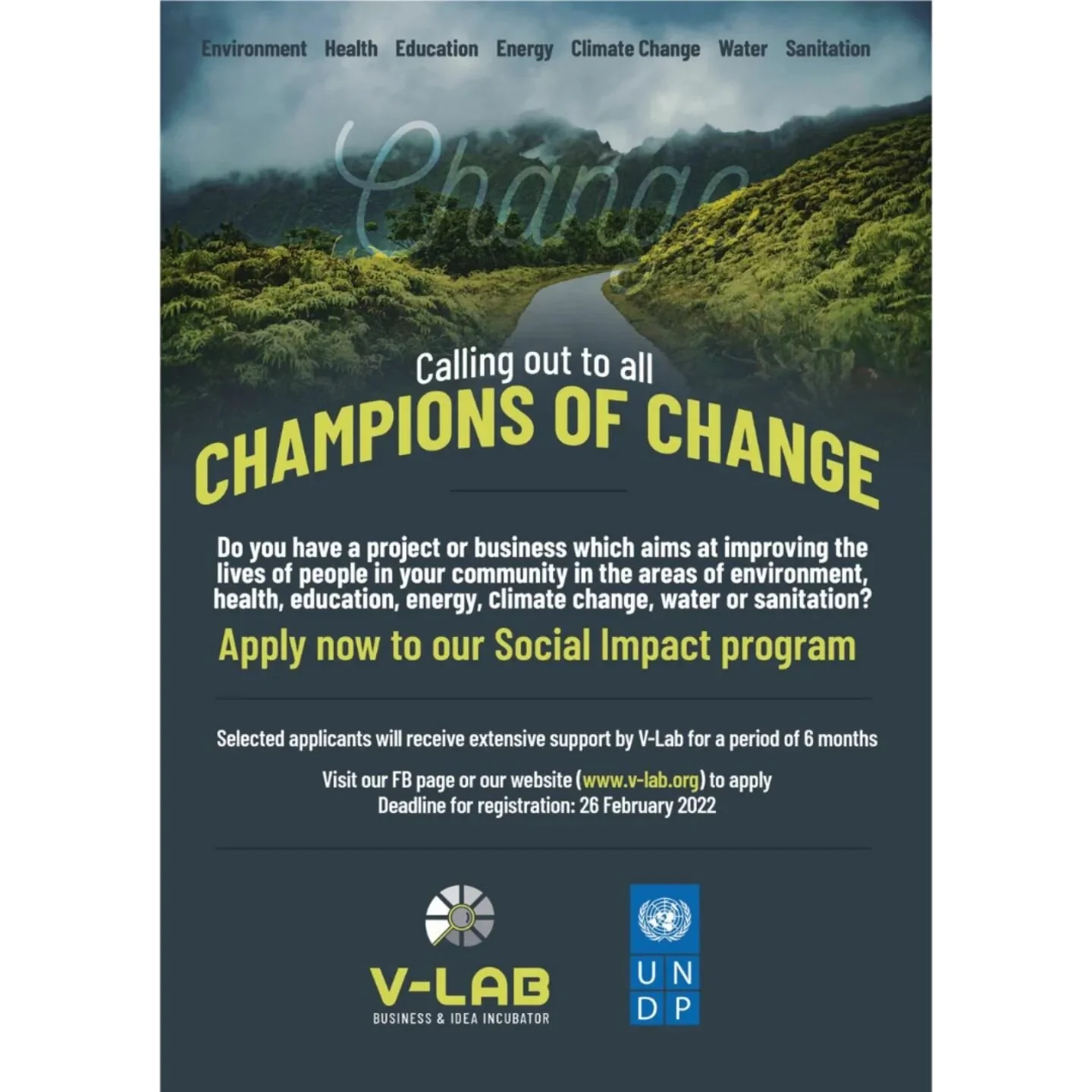 📢 Calling to all CHAMPION OF CHANGE! 🏆

Vanuatu's first business &amp; idea incubator and UNDP Fiji, supported by AIS Forum, opens an extensive support program for you business/project that aims to bring improvement to the community, in terms of:

