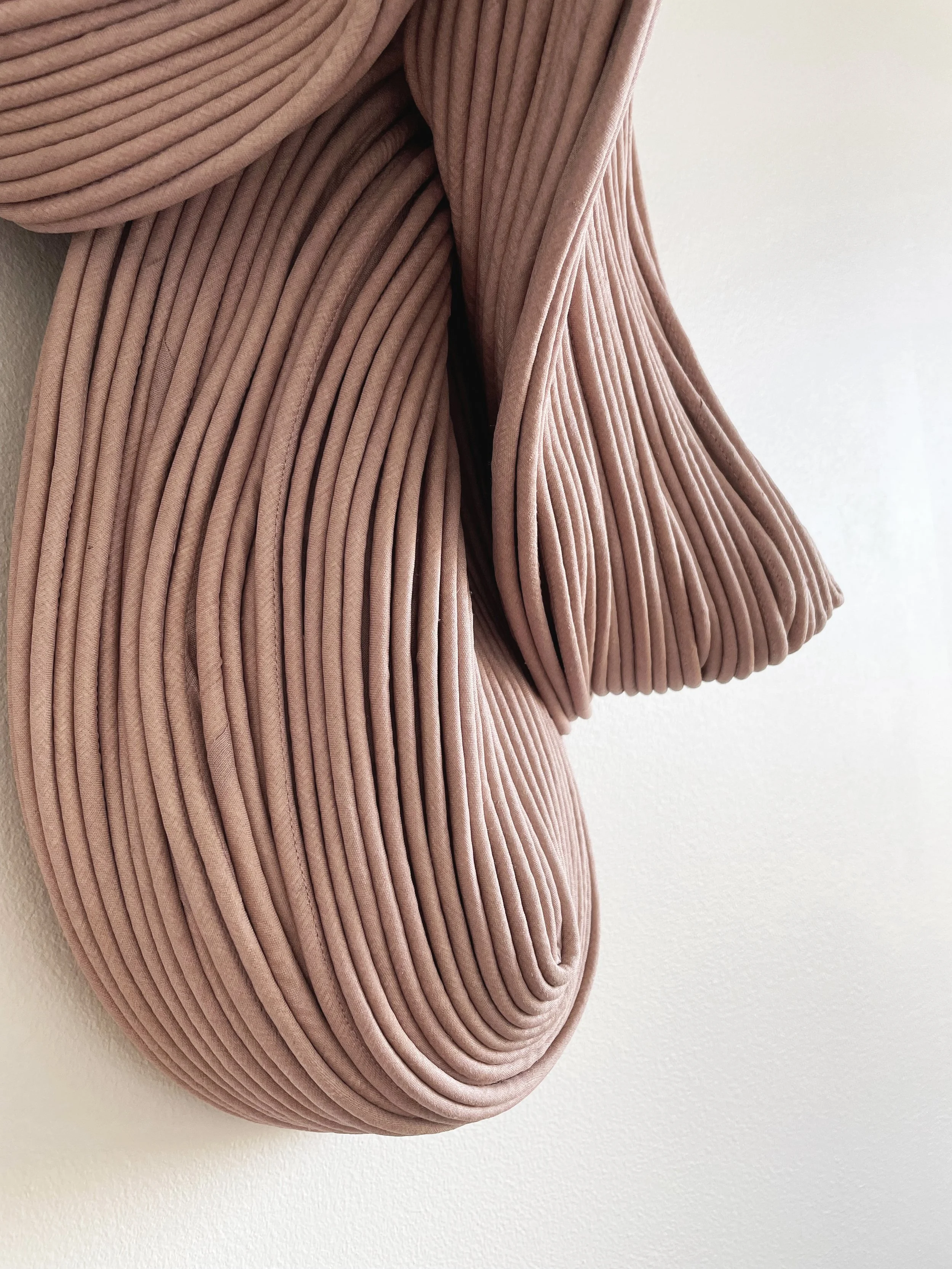 Fortune, 2022. 48x37x19cm. Tussar silk & recycled cotton cord. Back hardened. 