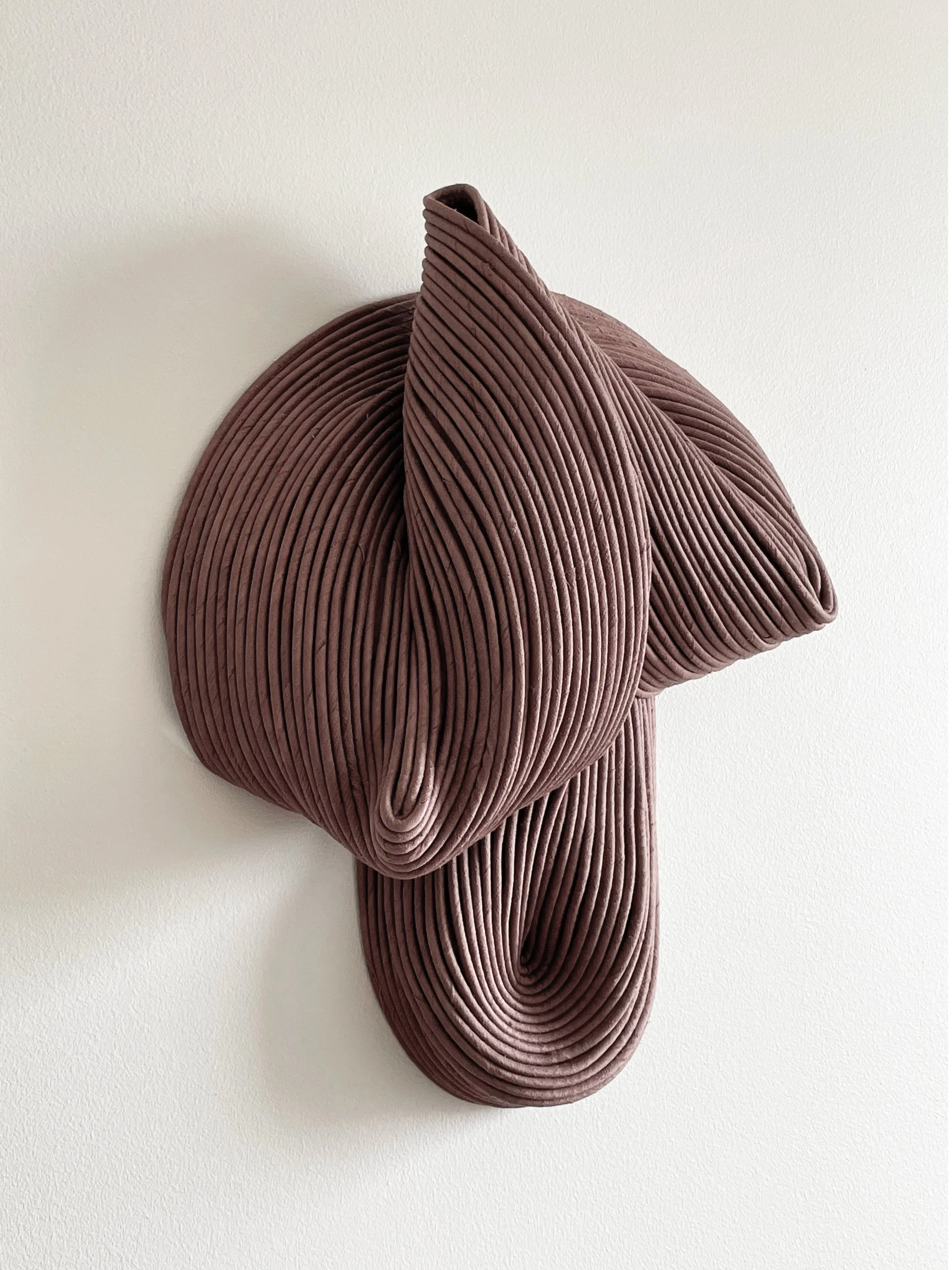 Hidden Haven, 2022. 48x37x14cm. Dupion silk & recycled cotton cord. Back hardened. Sold.