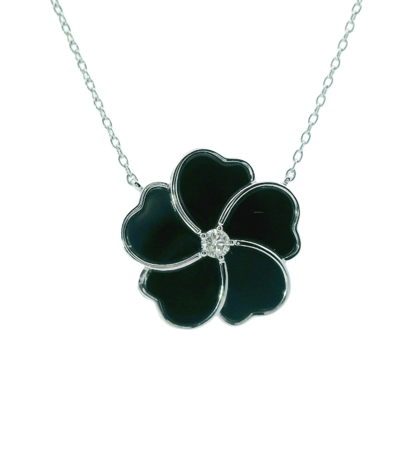 Black Onyx Flower Necklace - SN1832 — Joint Wealth Limited