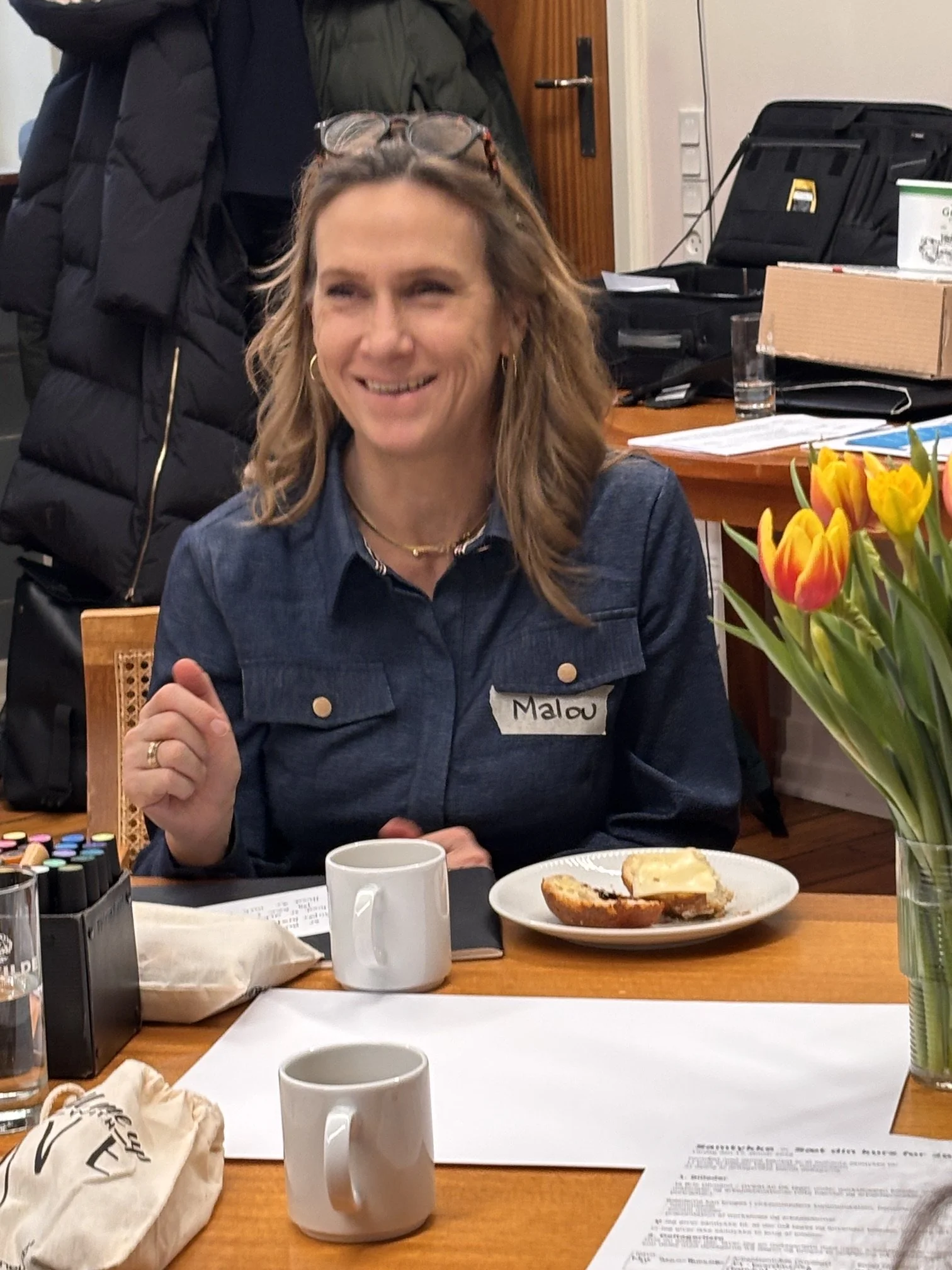 Glad deltager på workshoppen Sæt din kurs