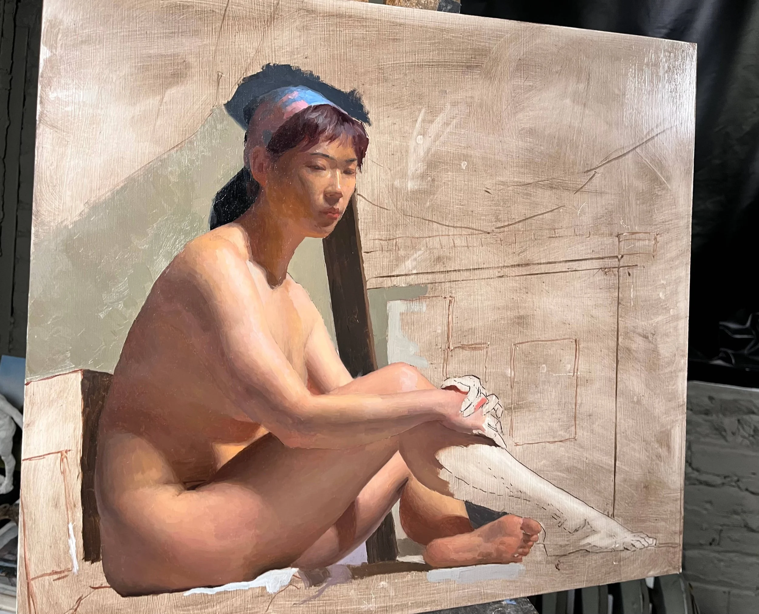 Gaby Nighan. "Audrey." 2025. Oil on Panel.