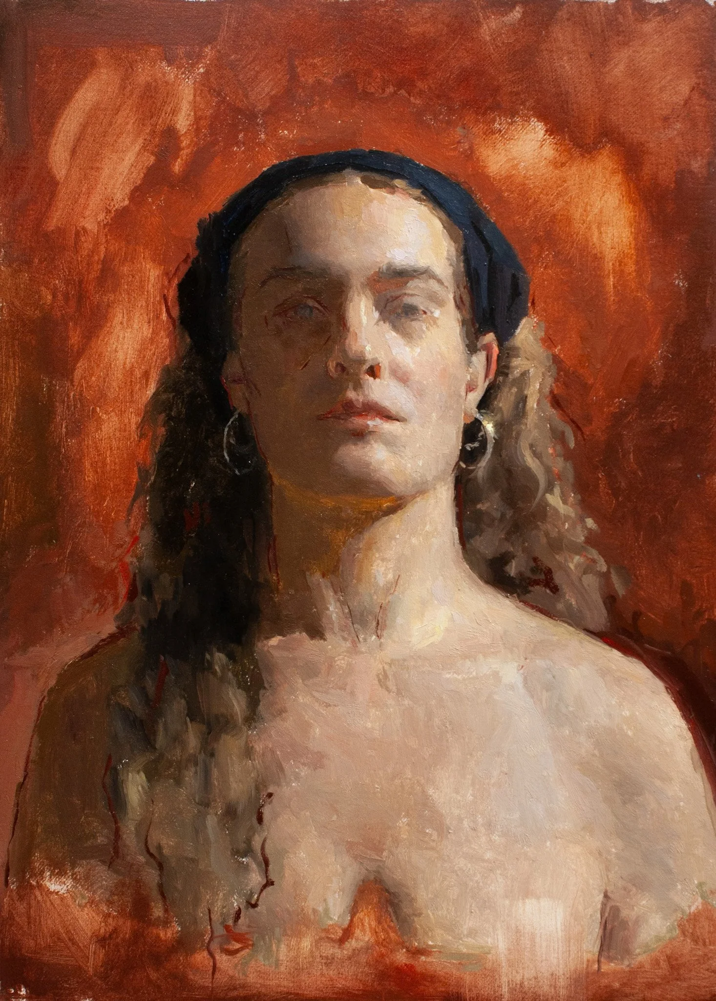 Gaby Nighan. "Sombra." 2025. Oil on Linen. 11" x  17".