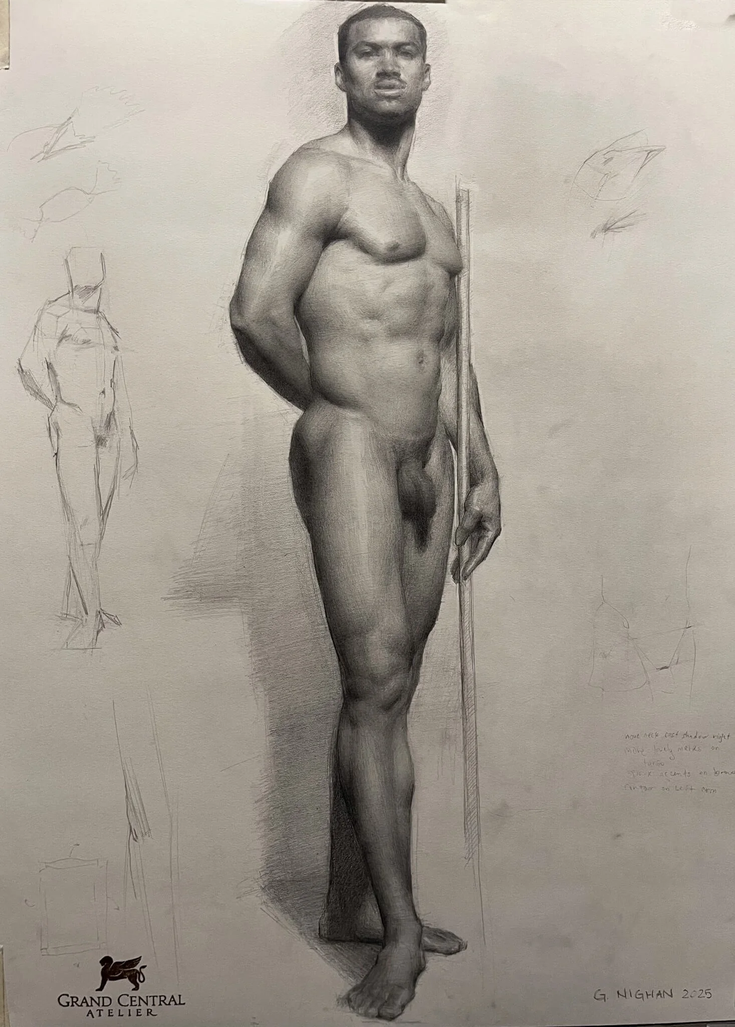 Gaby Nighan. "Ricardo." 2025. Graphite on paper. 18"x24".