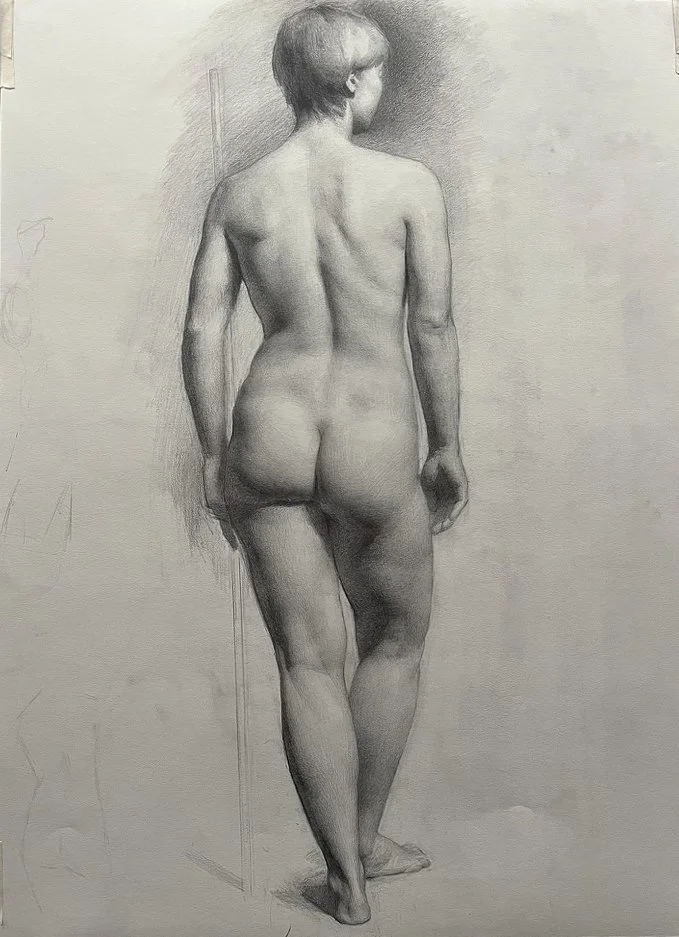 Gaby Nighan. "Emily." 2026. Graphite on paper. 18"x24".