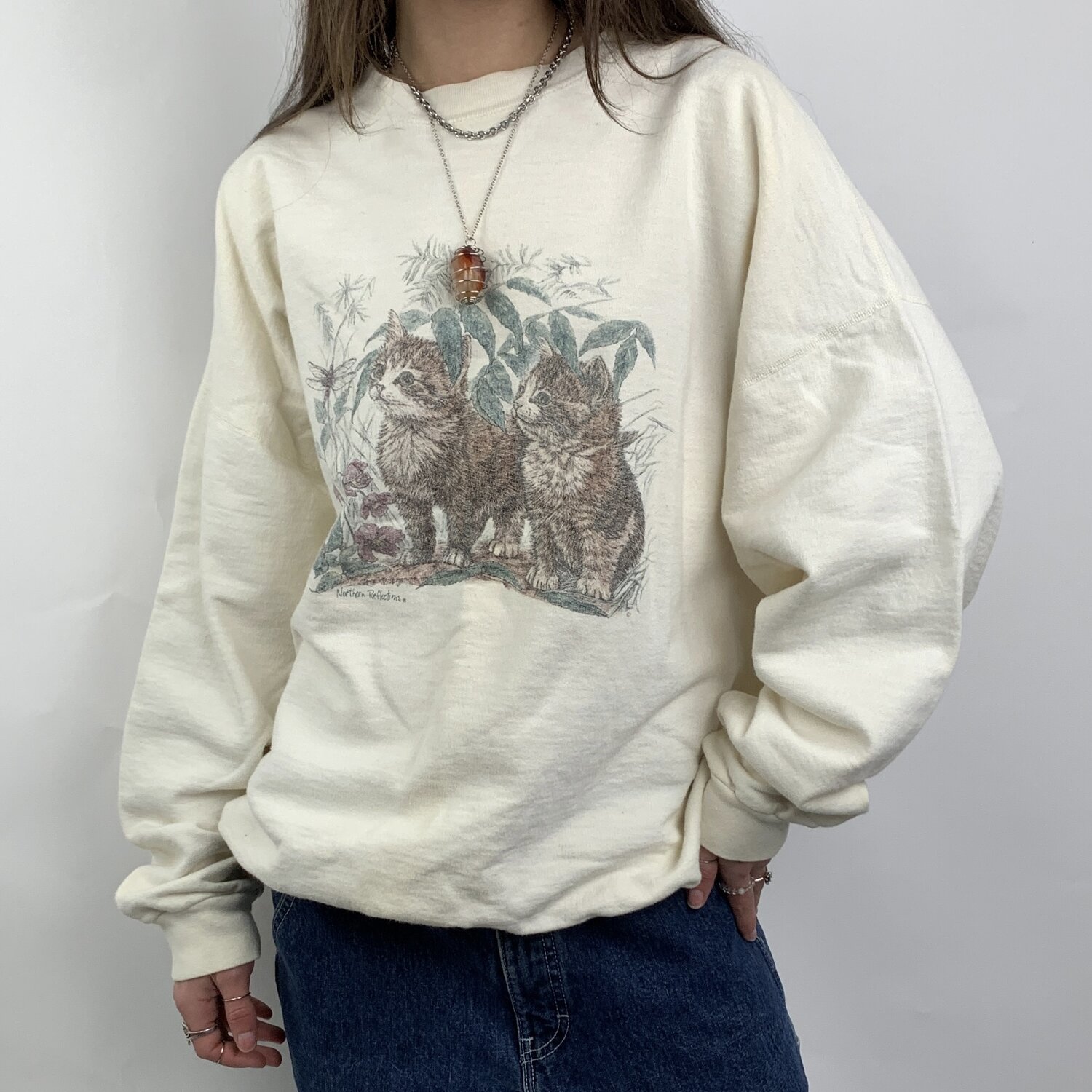 VINTAGE NORTHERN REFLECTIONS KITTEN CREWNECK — Chaotic Closet