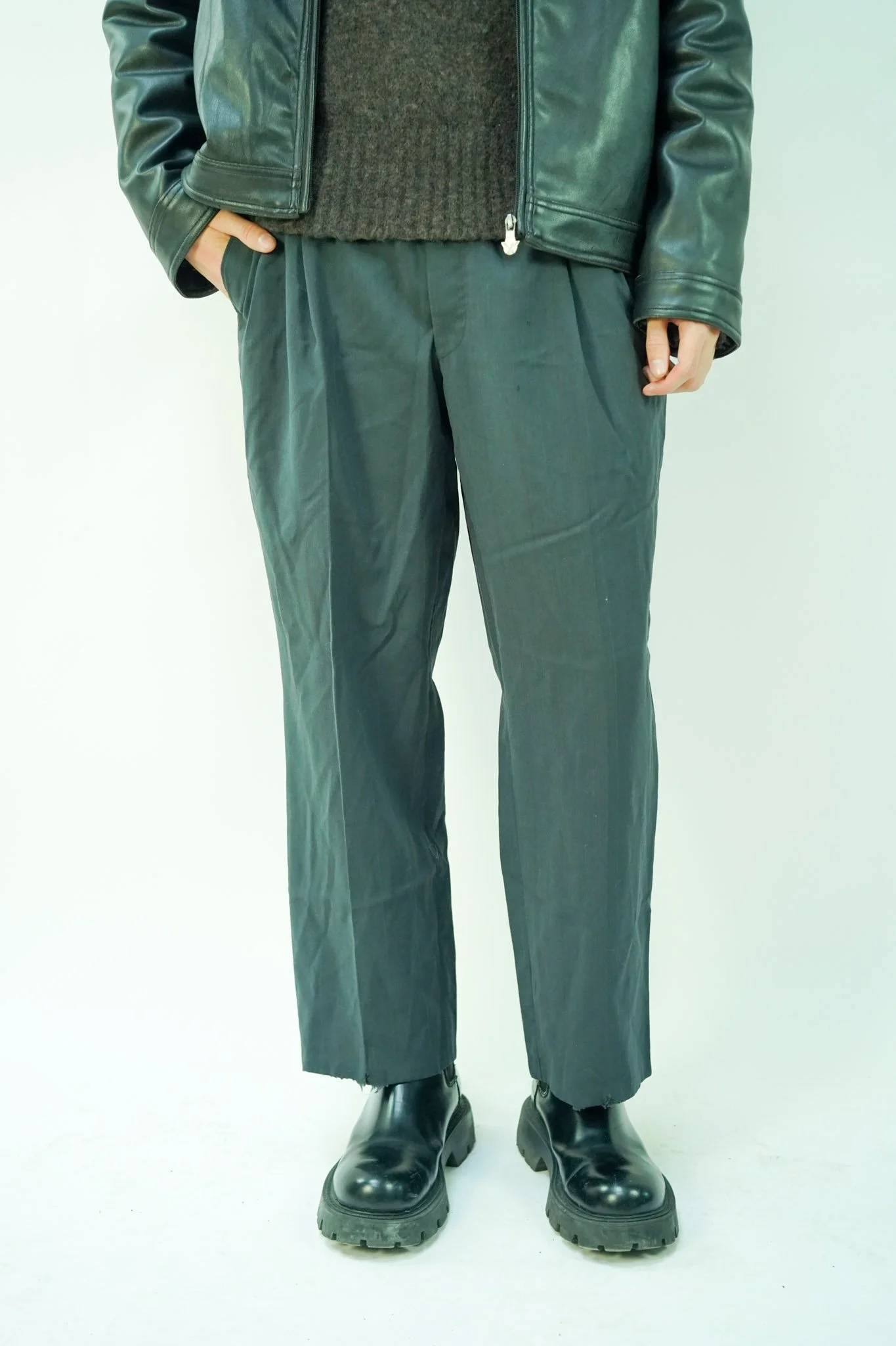 36x28 VINTAGE OSCAR DE LA RENTA GRAY SUIT PANTS