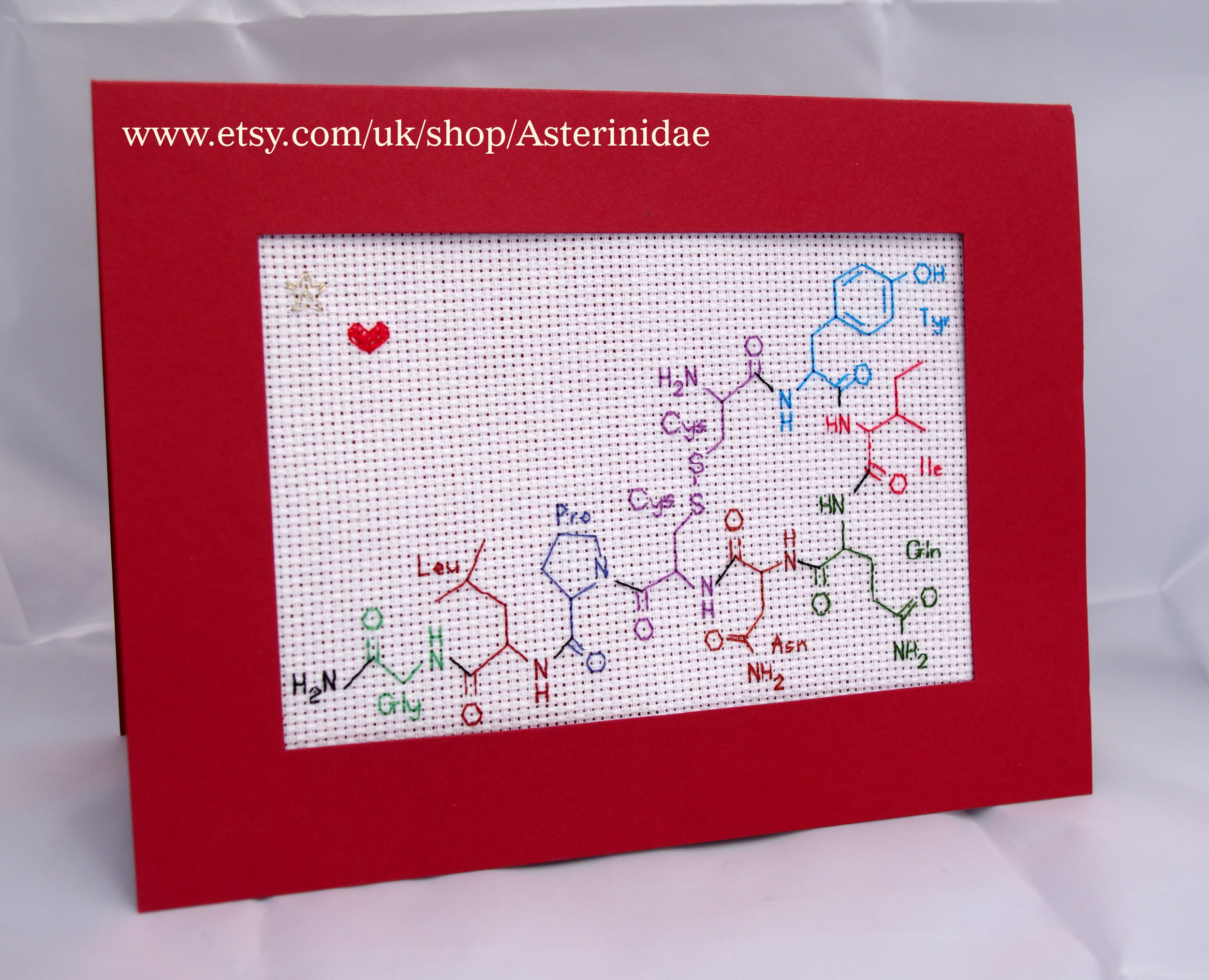Oxytocin molecular formula cross stitch