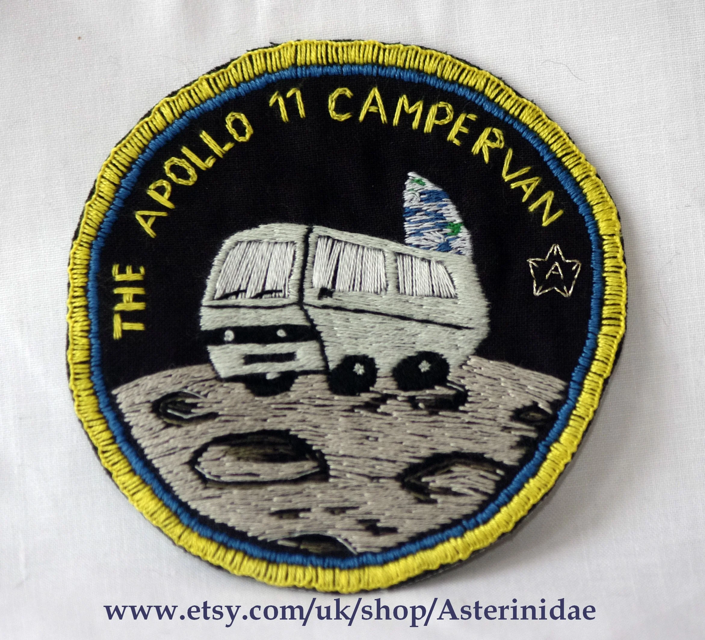 Hand embroidered badge commission Apollo 11