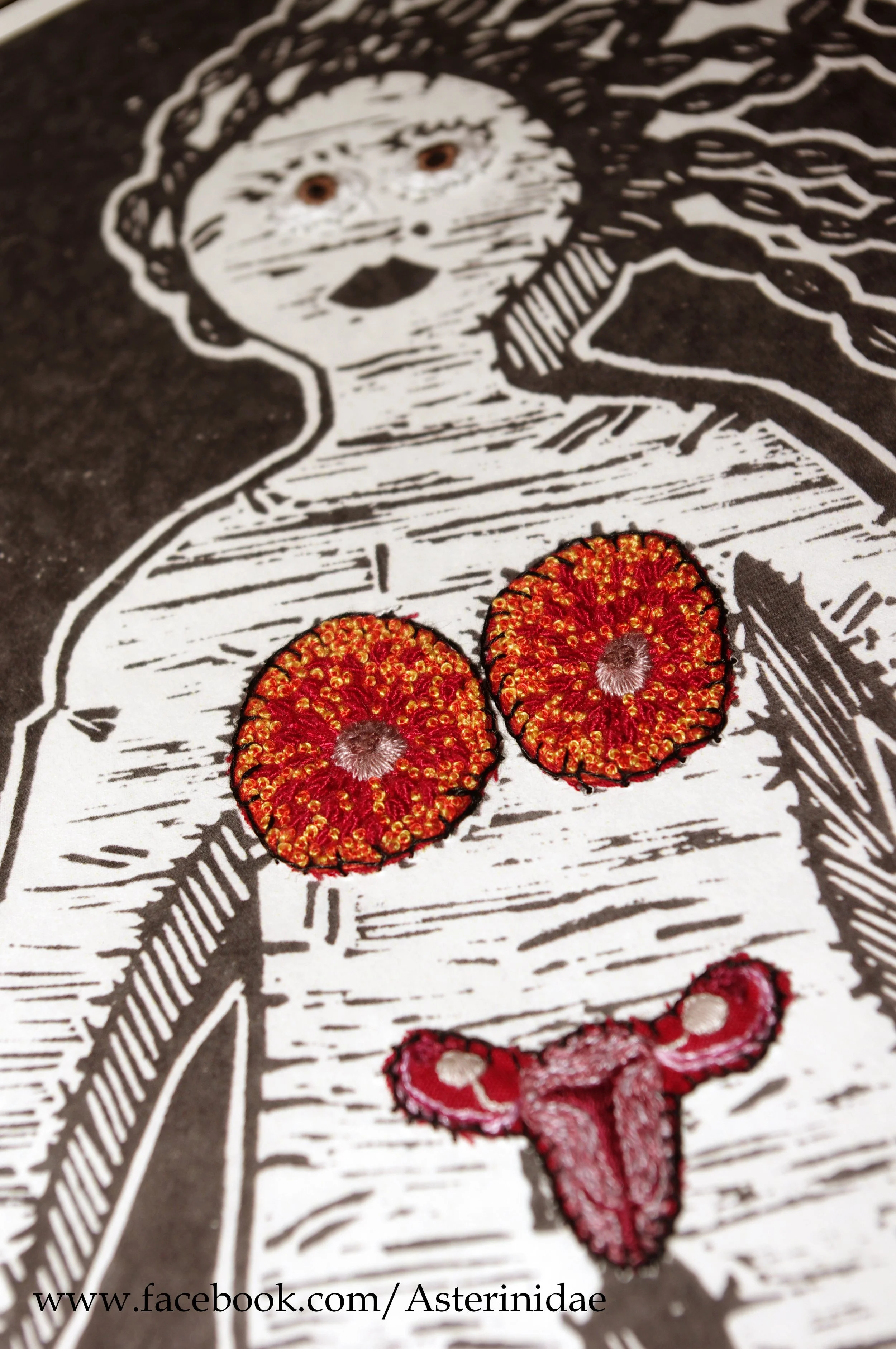 Commission for comic "Object of my Affection". Embroidery on paper.