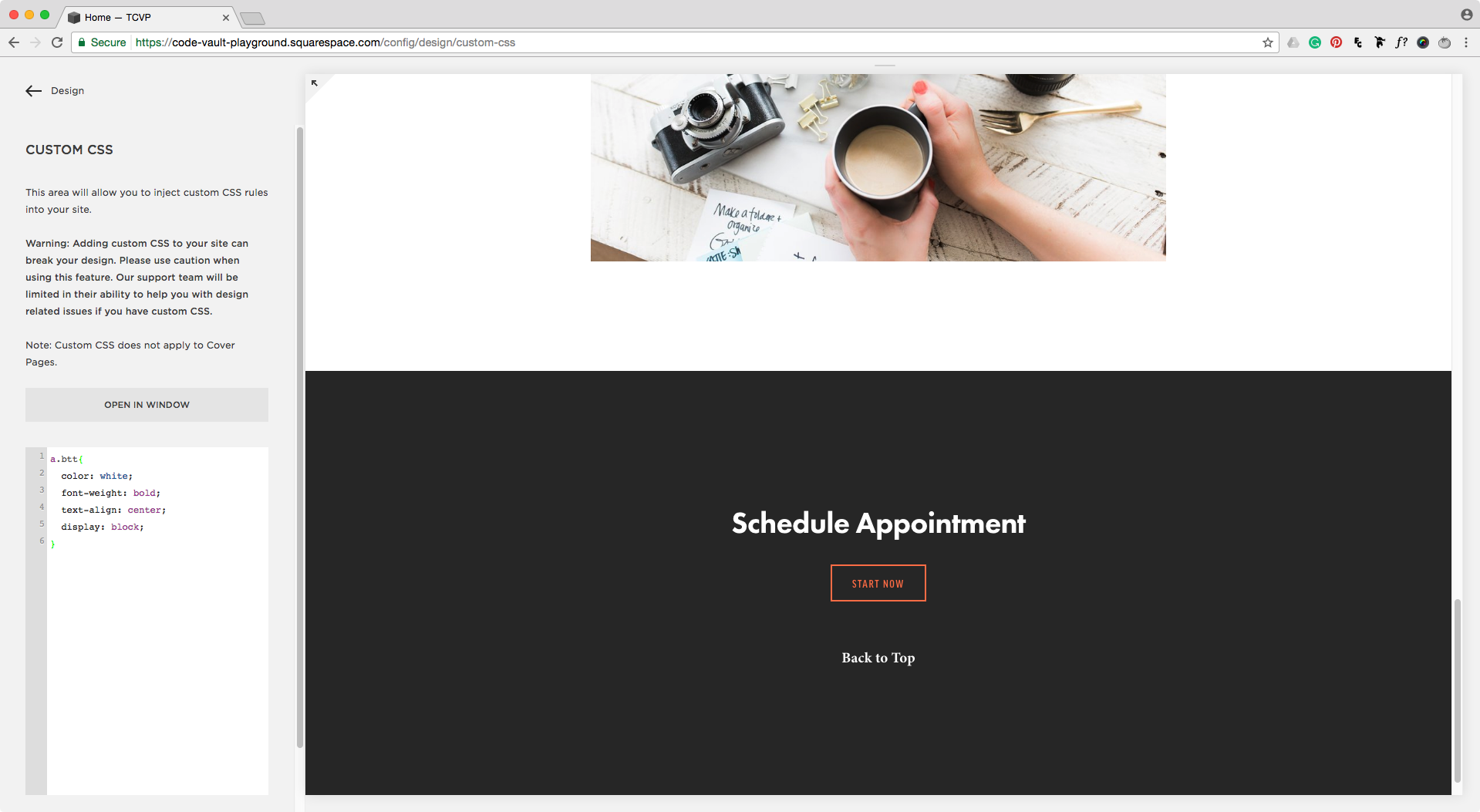midtergang Ekstrem procedure Updated 2022) Adding a back to top button to your Squarespace template (7.0  & 7.1) • Beatriz Caraballo