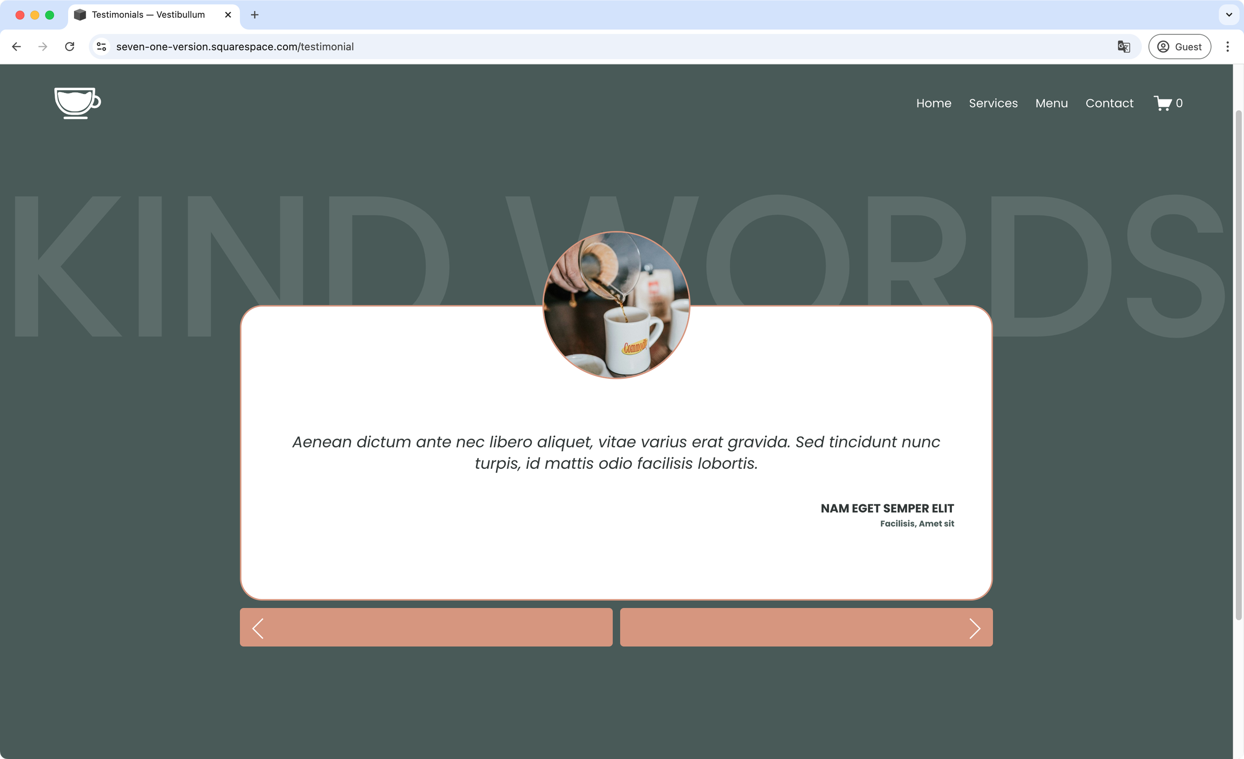 Top headshot testimonial carousel - Summary block