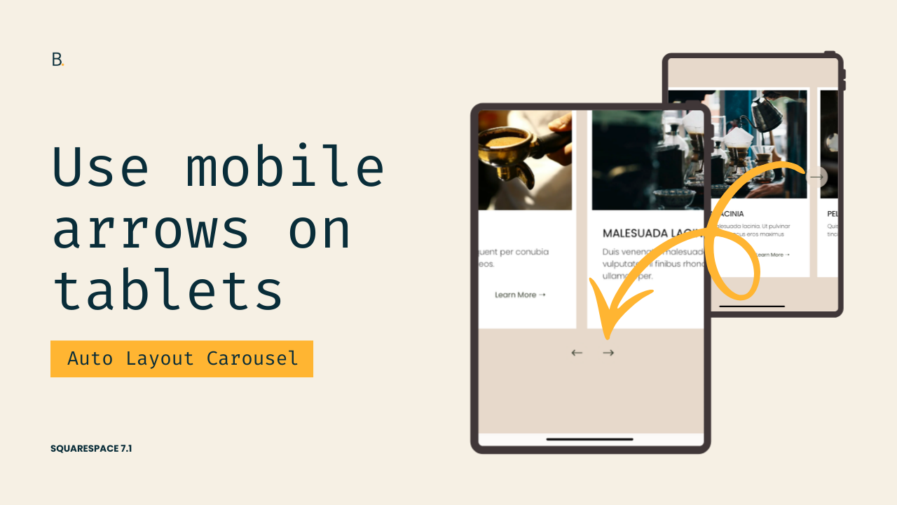 Bring up the Auto Layout Carousel mobile arrows on tablets