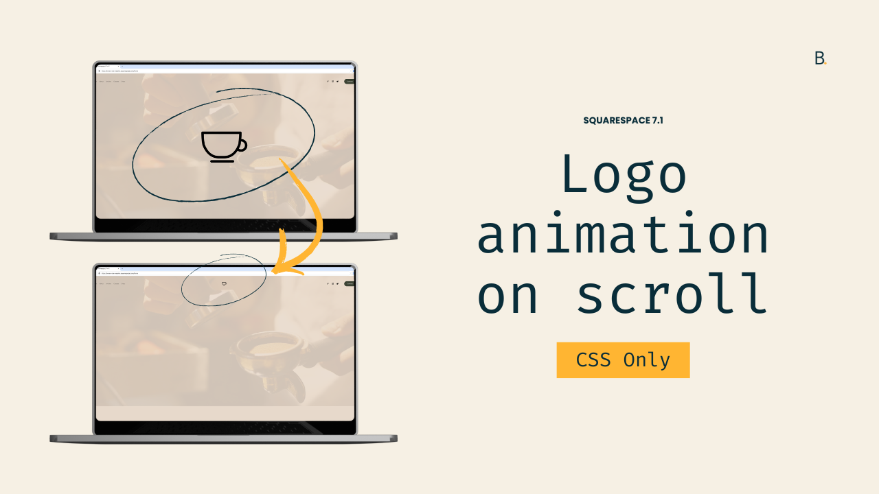 Logo resizing animation on scroll in Squarespace 7.1