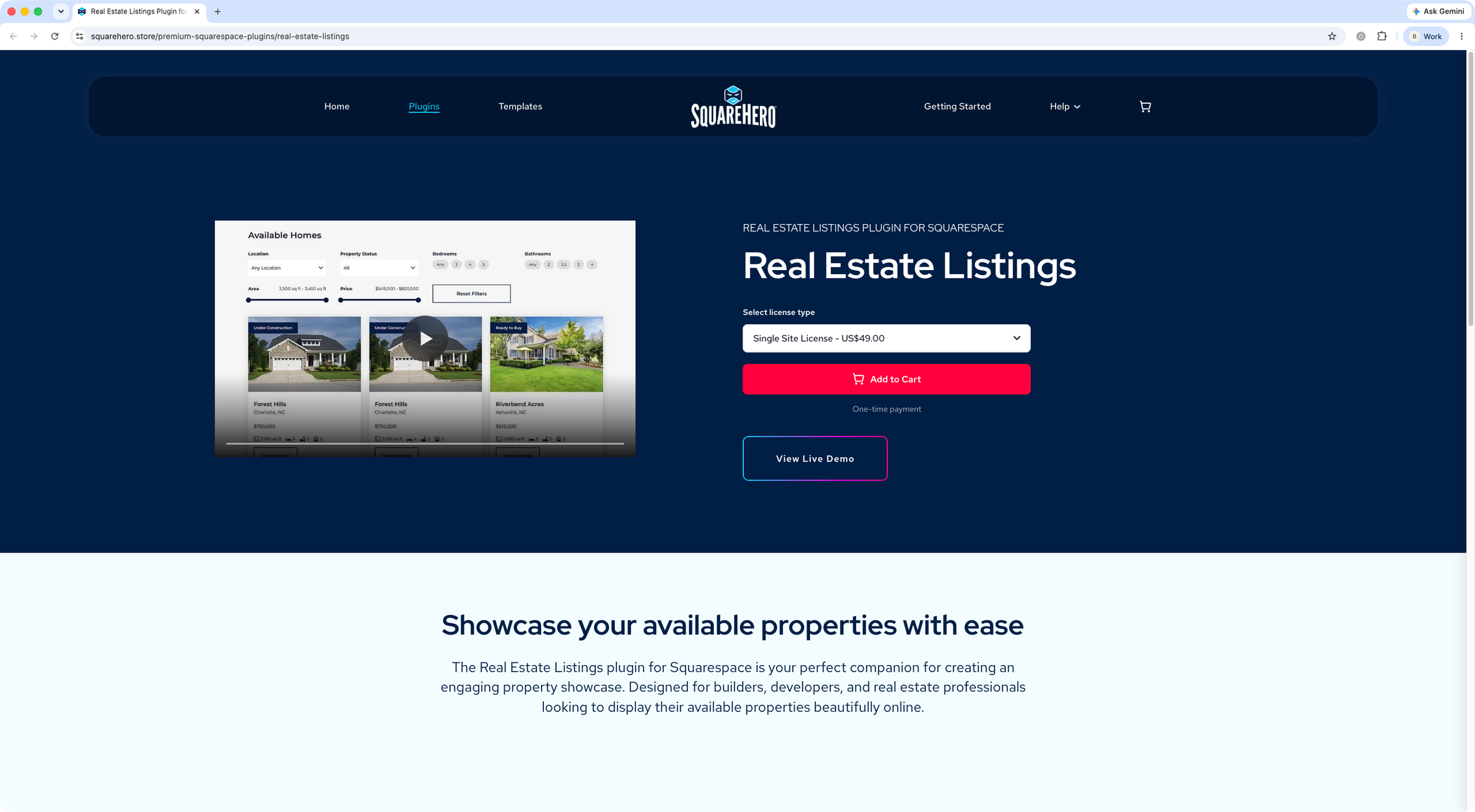 Real Estate Listings Squarespace plugin