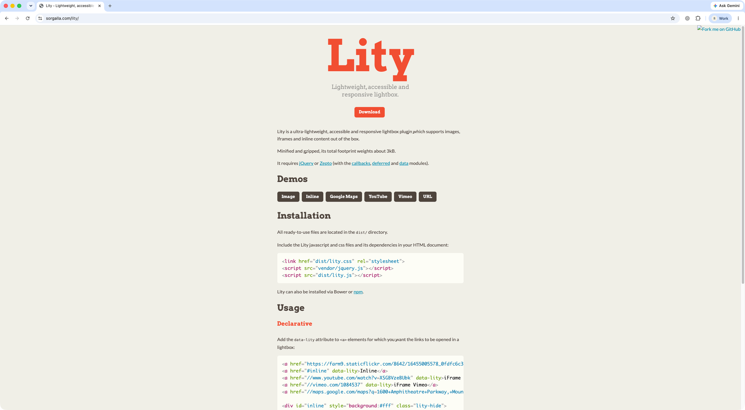 Lity: Lightbox plugin
