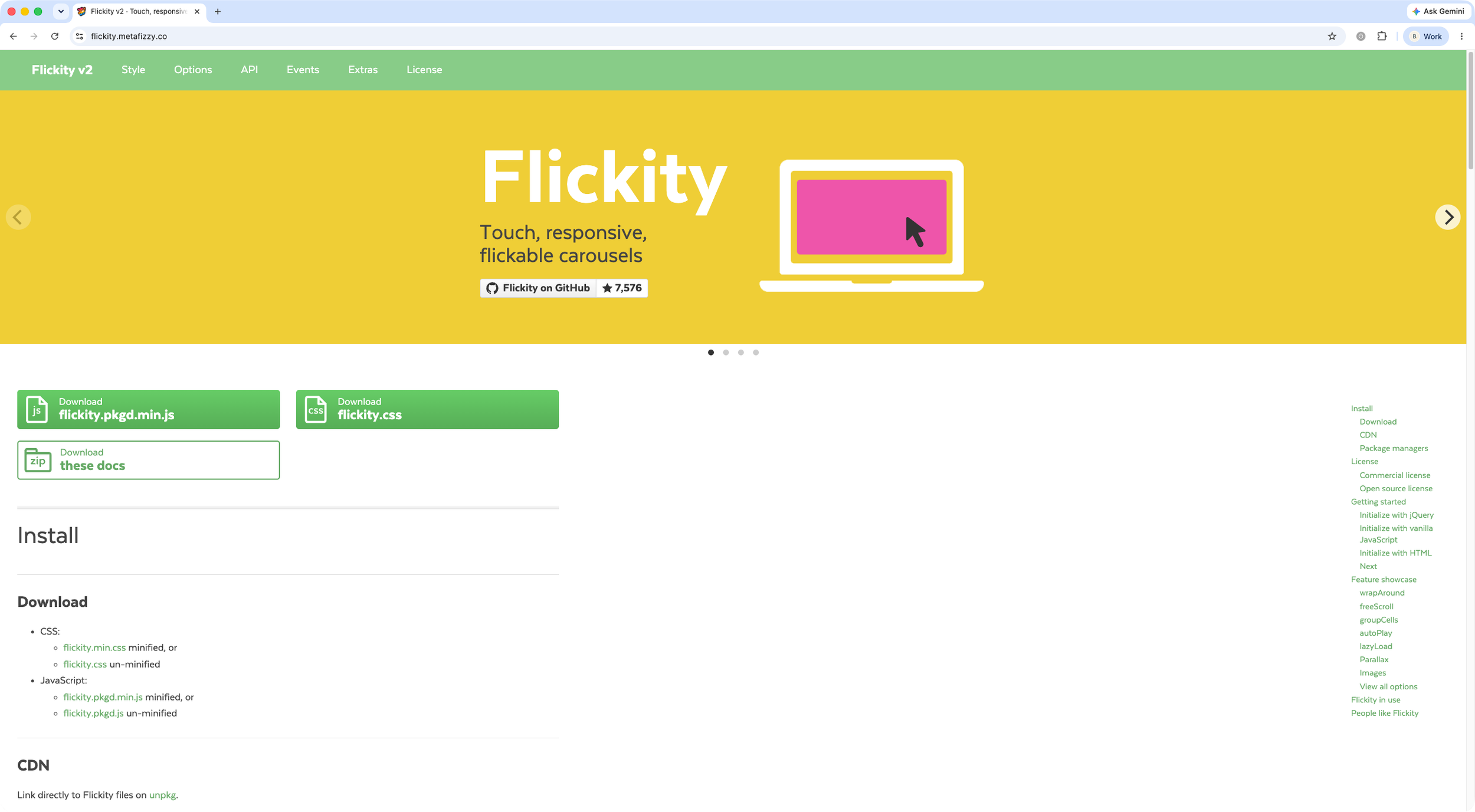 Flickity carousel plugin