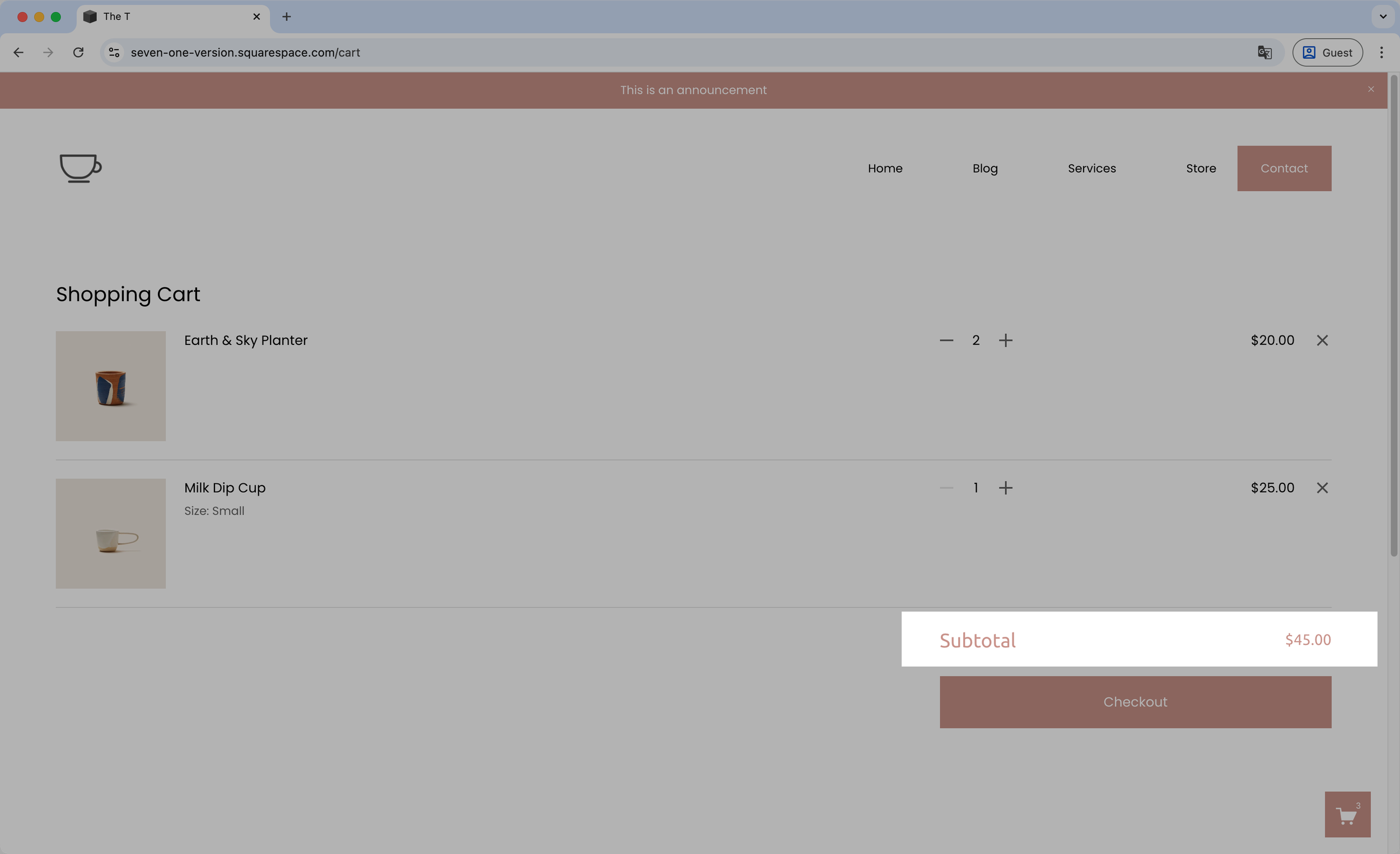 Custom font for subtotal - Cart page