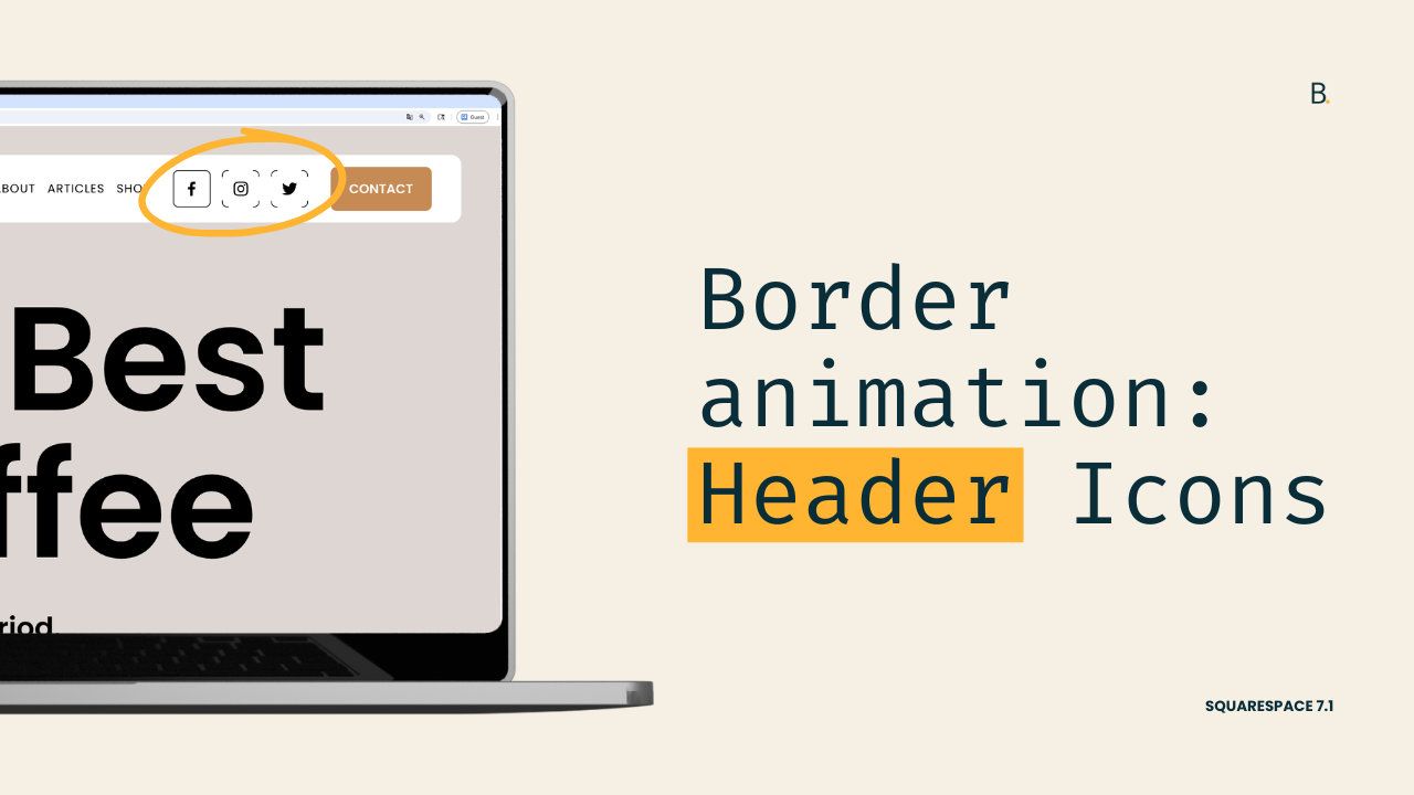Header Social Icons border microinteraction for Squarespace 7.1