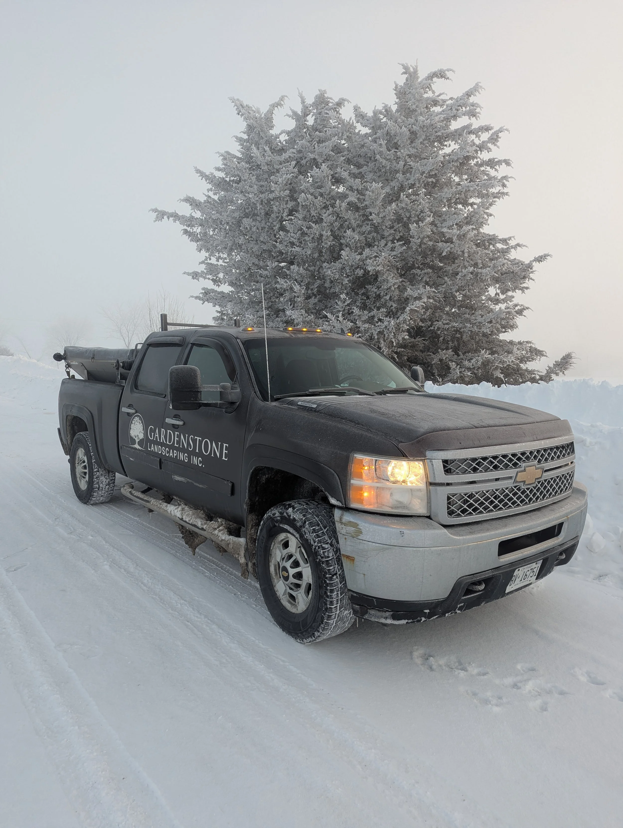 Smithville salting truck ready to go on a frosty morning