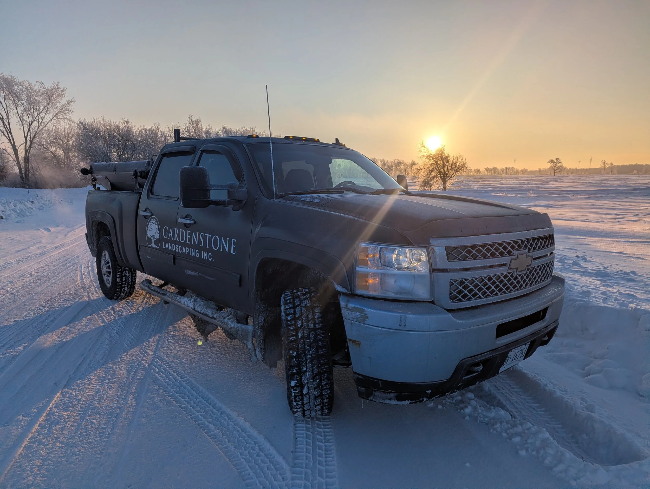 Smithville salting truck ready to go on a frosty morning