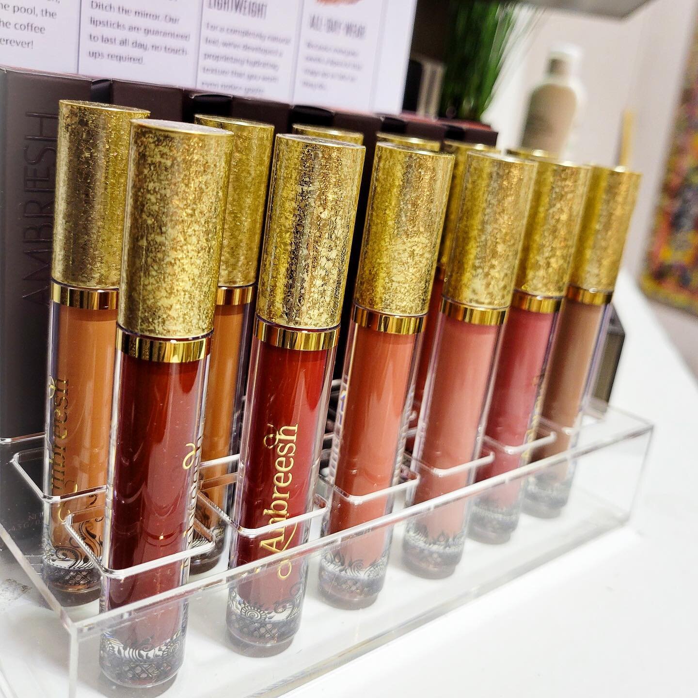 Luxury Lips:

Have you tried our latest cosmetics addition? The @ambreeshcosmetics 24K Liquid Lips is a waterproof, transfer-proof lipstick that both hydrates and conditions while providing all-day wear. The best part? This line is cruelty-free and e