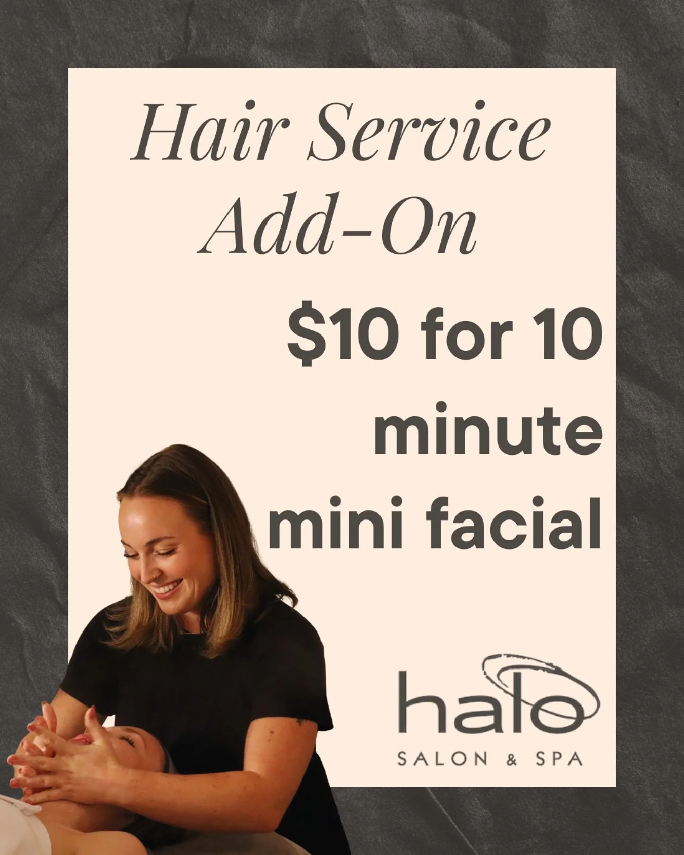 Self-care just got easier 😌

Book a hair service and add on a $10 10-minute facial before or during your service! September only. Book now at haloaugusta.com, on the Go Halo app, or over the phone: 706.828.4856

#halosalonandspa #halospaaugusta #aug