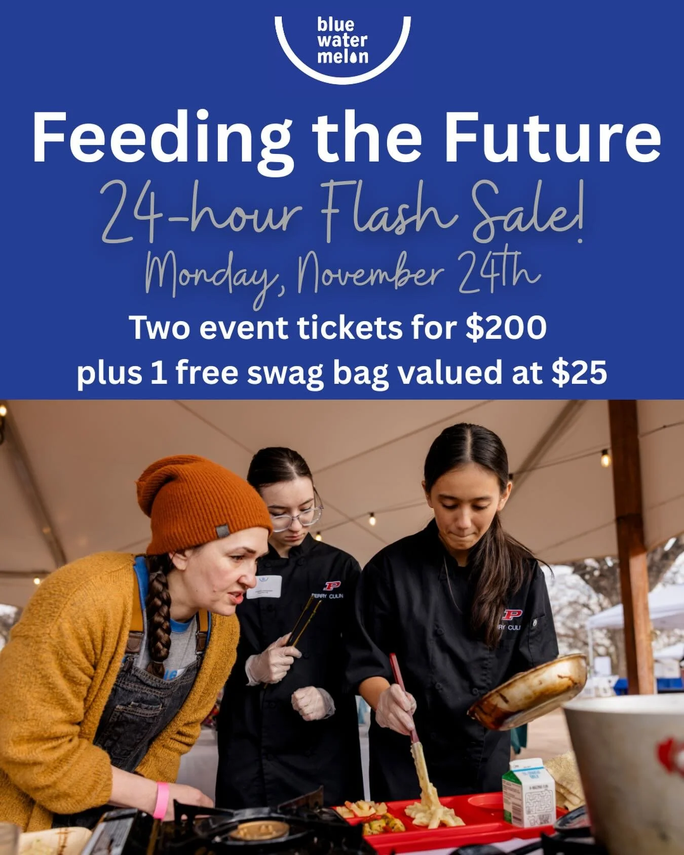 Tonight✨starting✨at midnight you can grab 2 tickets for $200 to Feeding the Future and each pair gets a $25 swag bag to share. Perfect for you and your favorite foodie friend. 👯&zwj;♀️

On January 24th, students from across Arizona will take center 